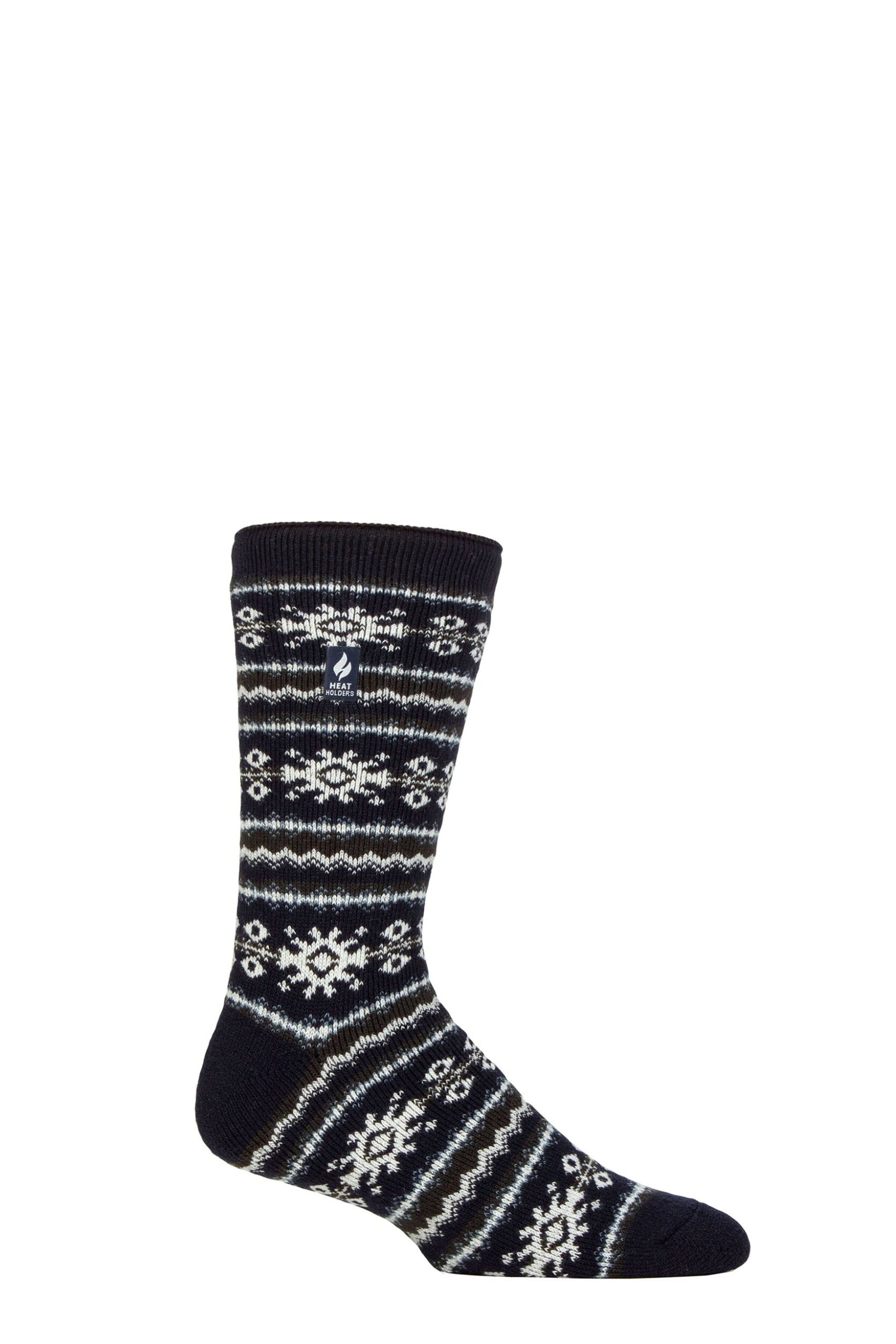 Mens 1 Pair SOCKSHOP Heat Holders Nordic Soul Warming Thermal Socks Nordic Navy 6-11