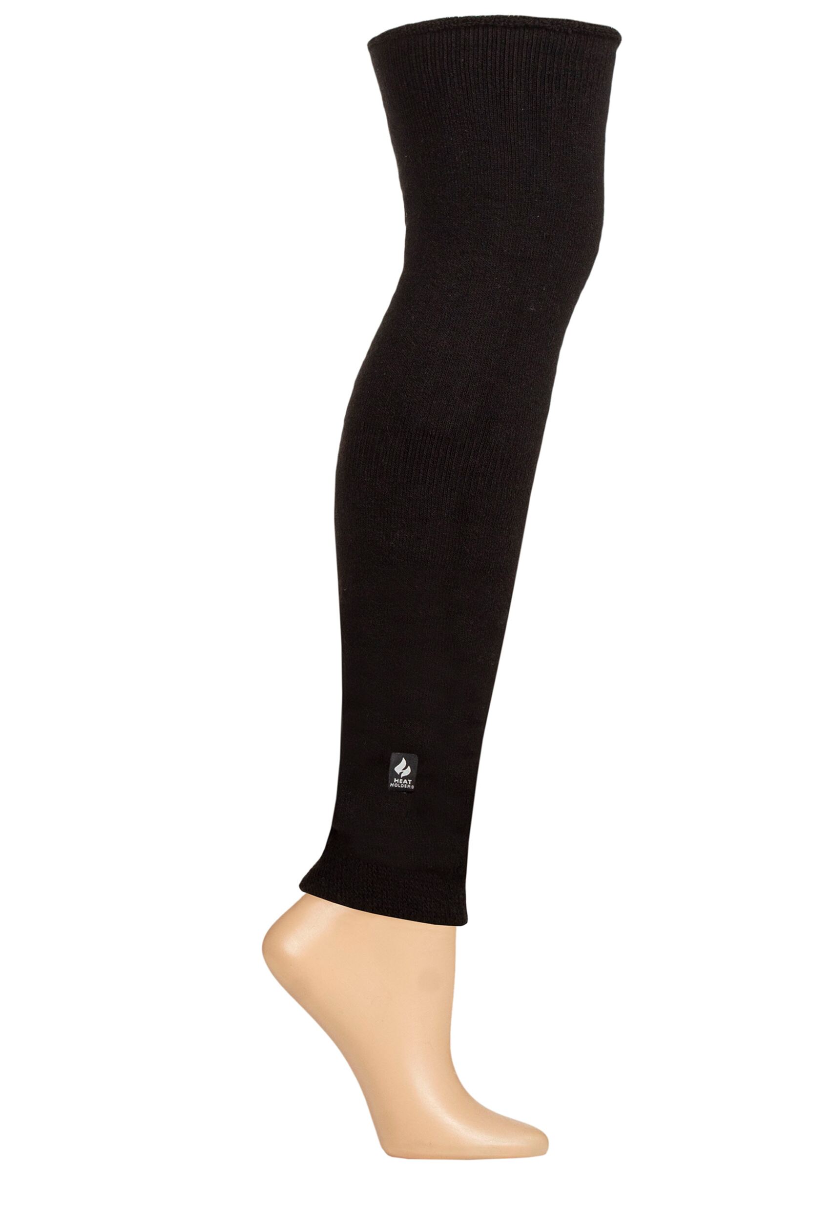 Mens and Women's 1 Pair SOCKSHOP Heat Holders IOMI FootNurse 1.1 TOG Lite Knee and Leg Warmers Black One Size