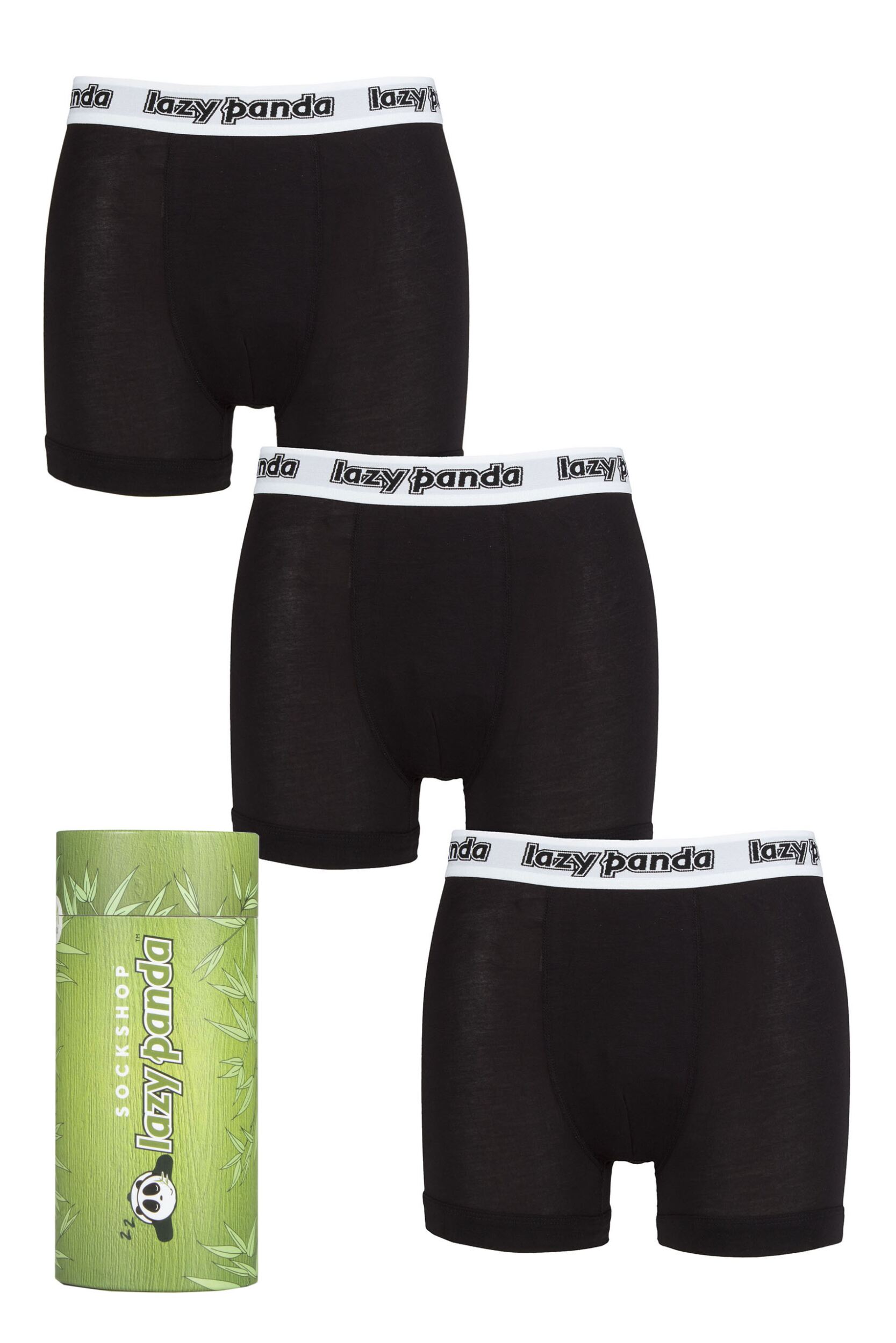 Mens 3 Pack SOCKSHOP Lazy Panda Bamboo Hipster Trunks White Large