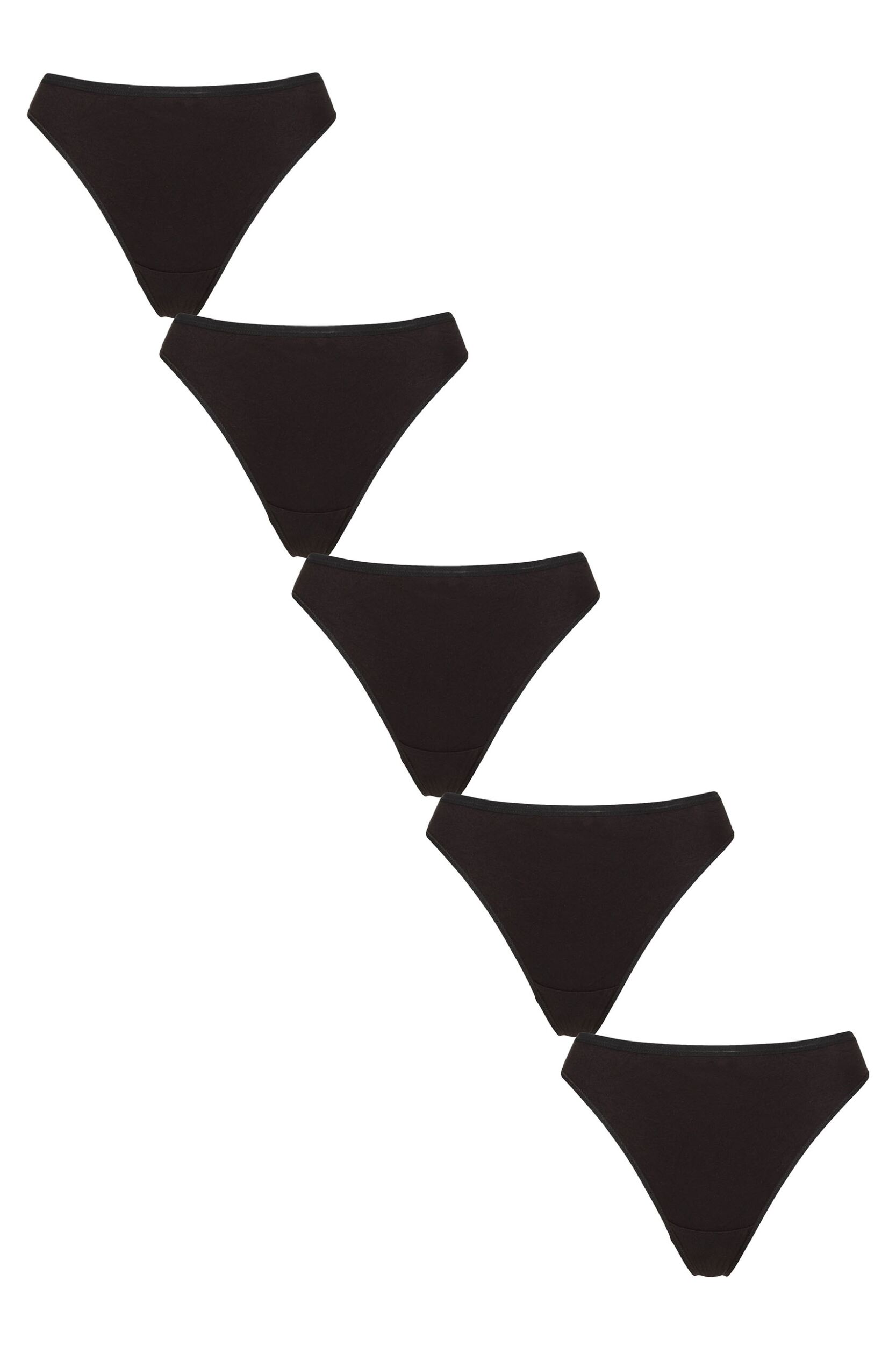 Image of Women's 5 Pair SOCKSHOP Lazy Panda Bamboo Thongs Black