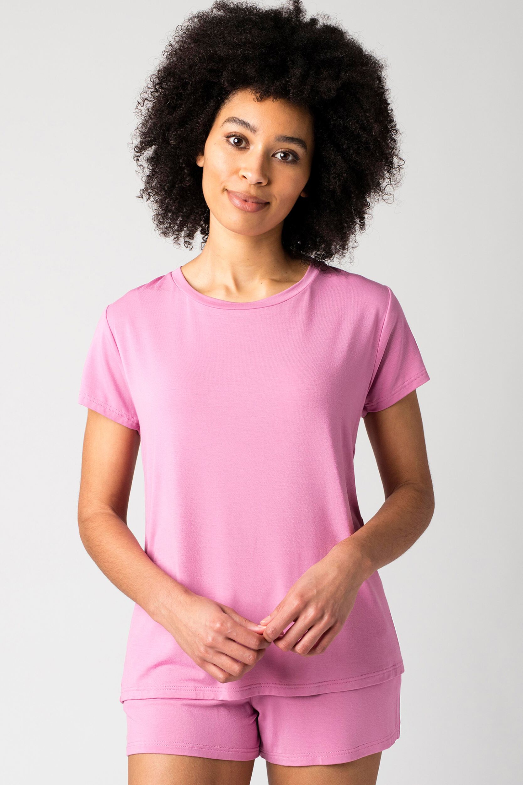 Women's 1 Pack Lazy Panda Bamboo Loungewear Selection T-Shirt Pink T-Shirt 14 Ladies