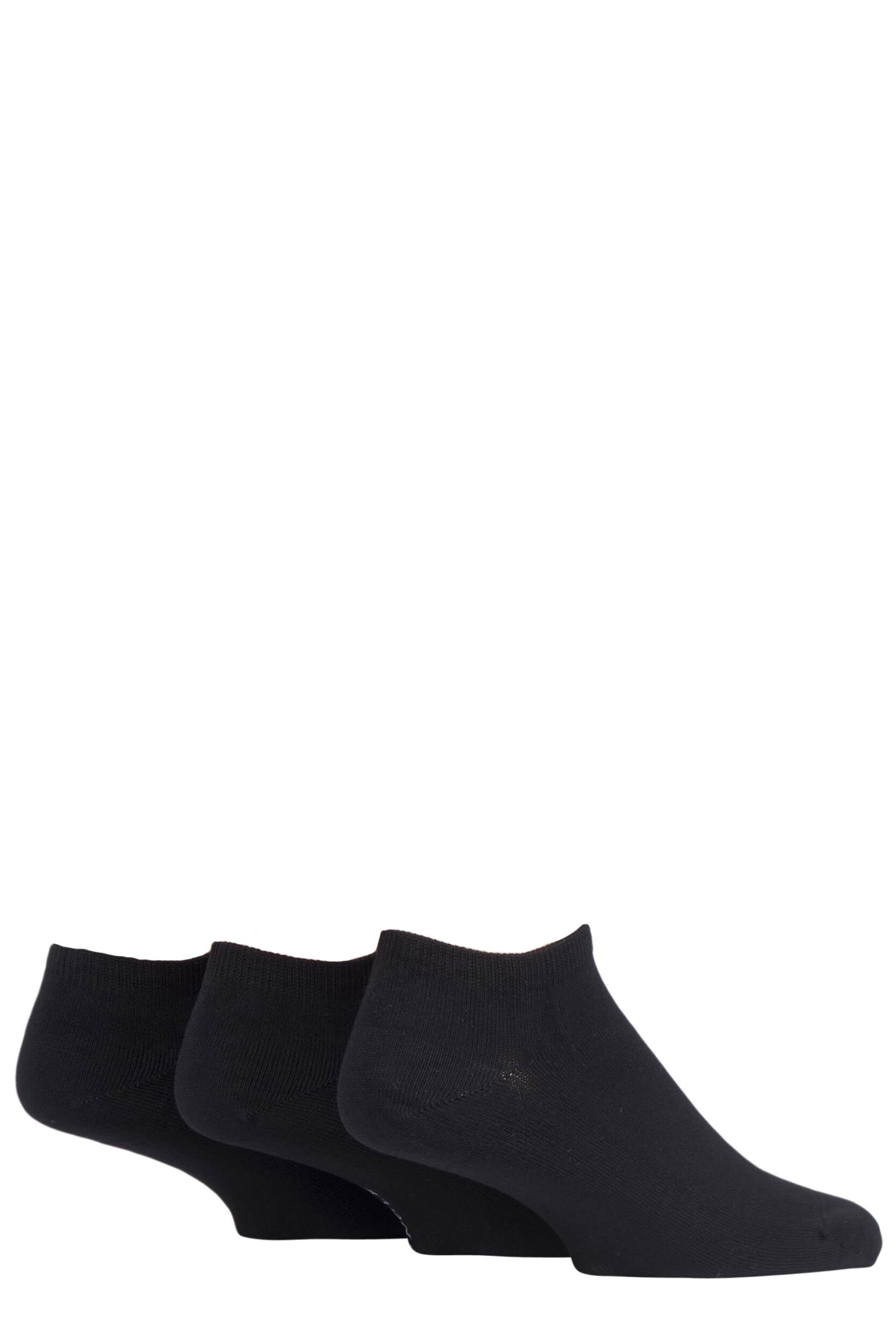 3 Pair Black Black Label Bamboo Trainer Socks Men's 7-11 Mens - Pringle