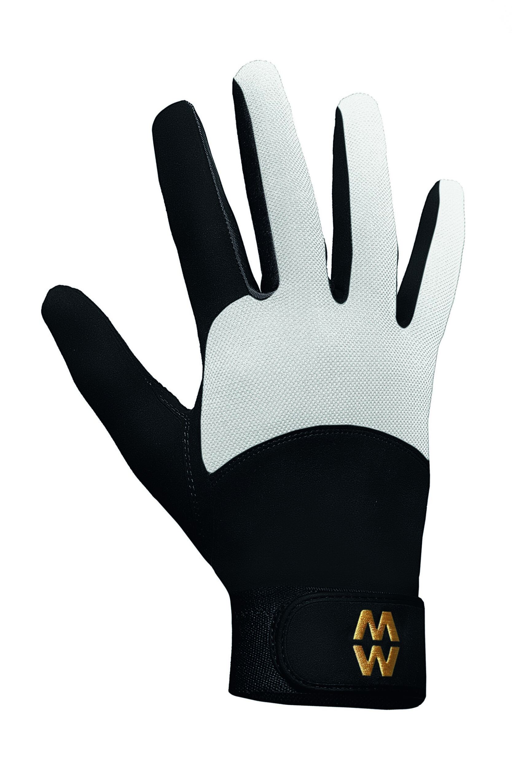 1 Pair Black / White MacWet Long Mesh Sports Gloves Unisex 9.5 Unisex - Macwet