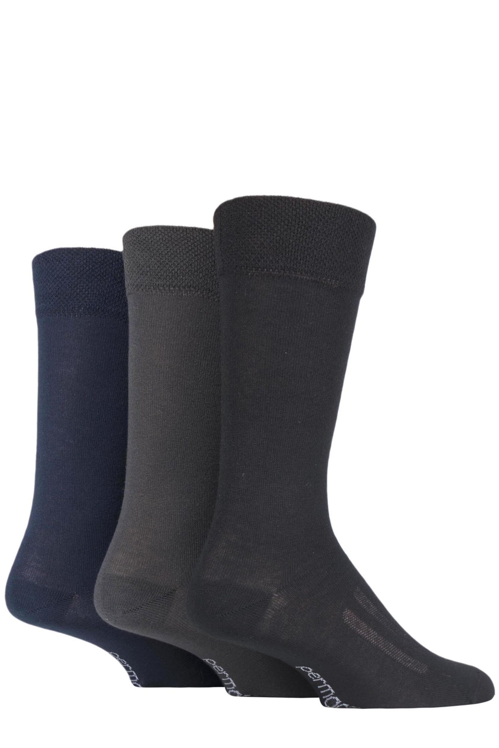 Mens and Women's 3 Pair SOCKSHOP PermaCool Evaporation Cooling Socks Black / Navy / Charcoal 12-14 Unisex