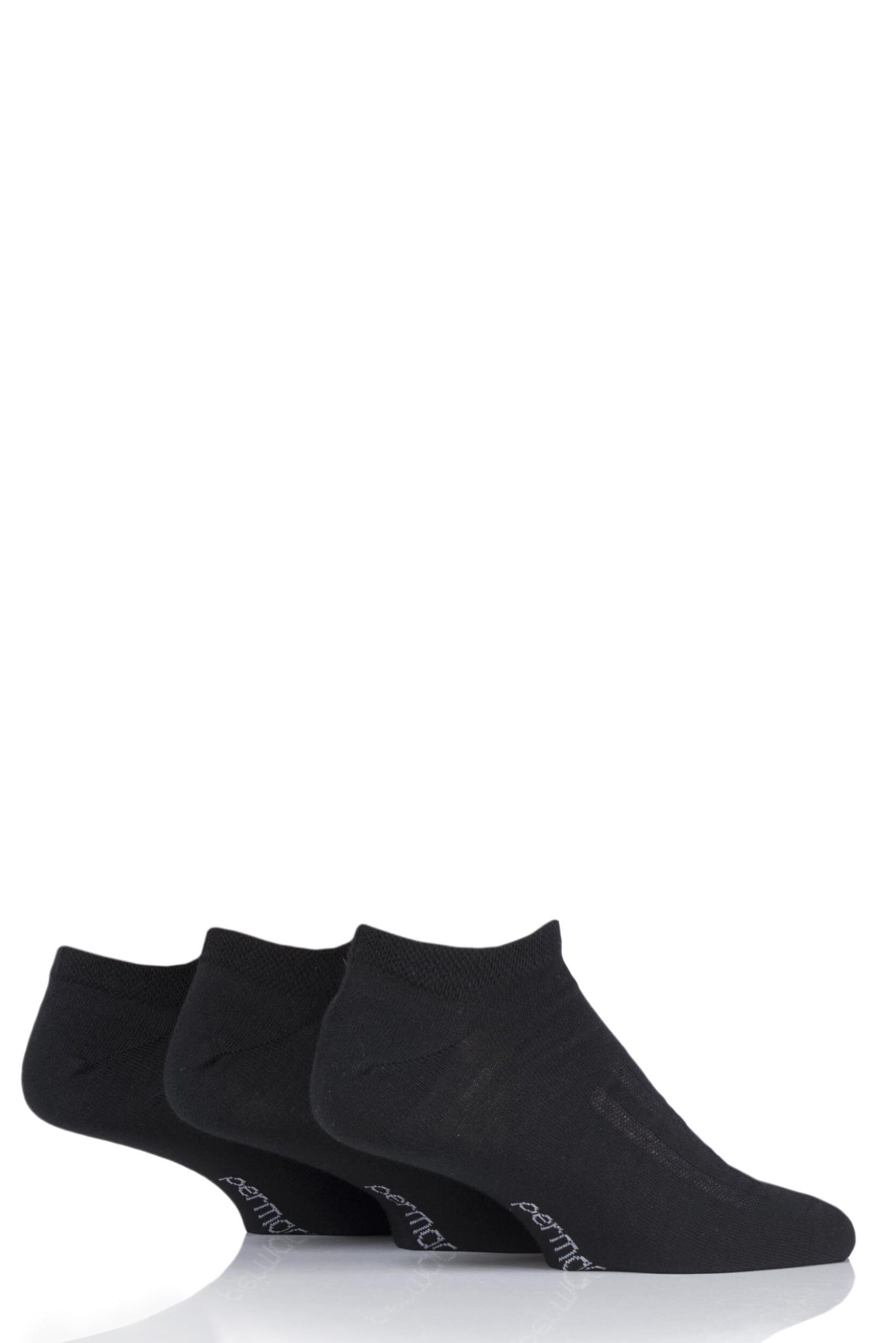 Mens and Women's 3 Pair SOCKSHOP PermaCool Evaporation Cooling Trainer Socks Black 12-14 Unisex