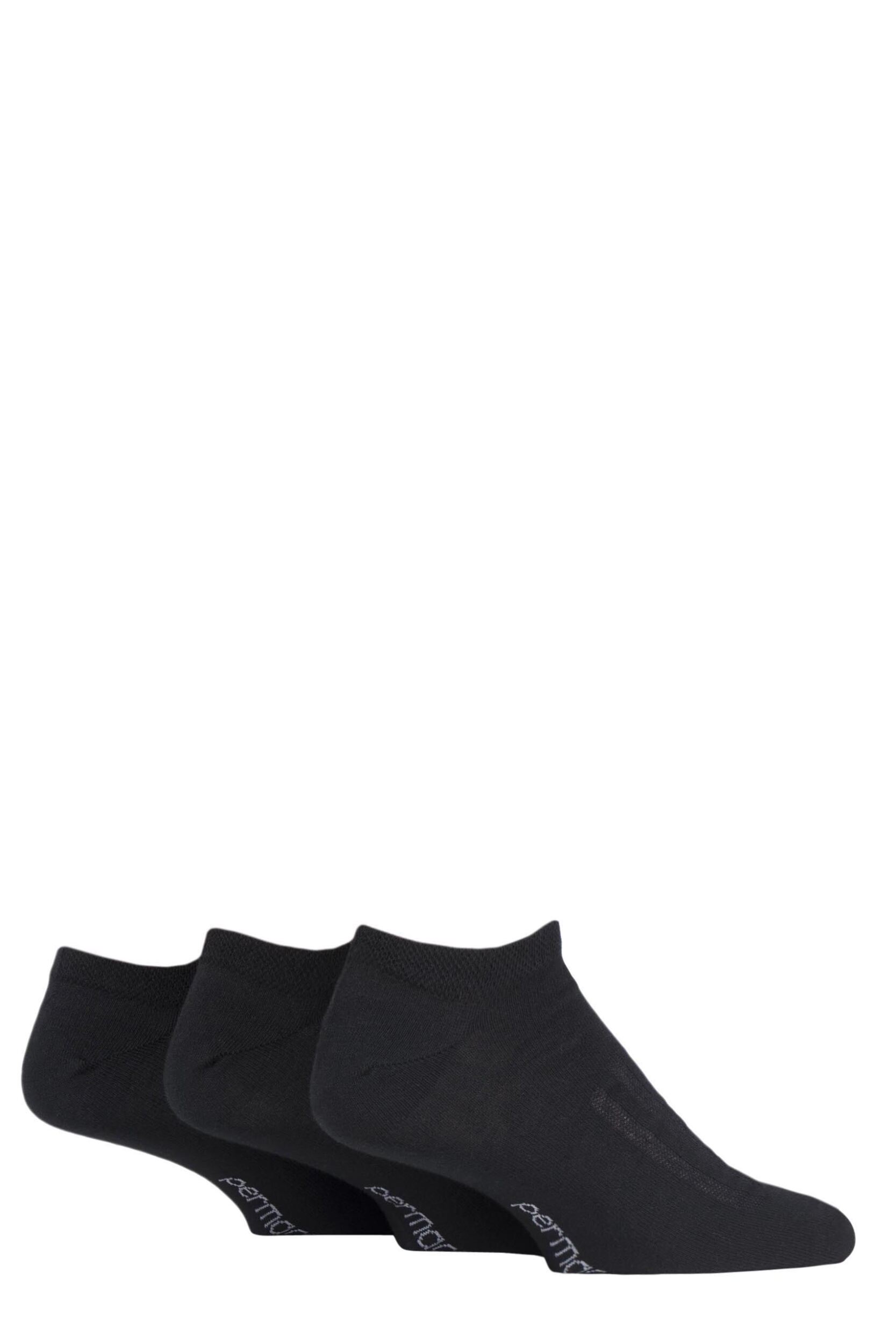 Mens and Women's 3 Pair SOCKSHOP PermaCool Evaporation Cooling Trainer Socks Black 3-5.5  Unisex