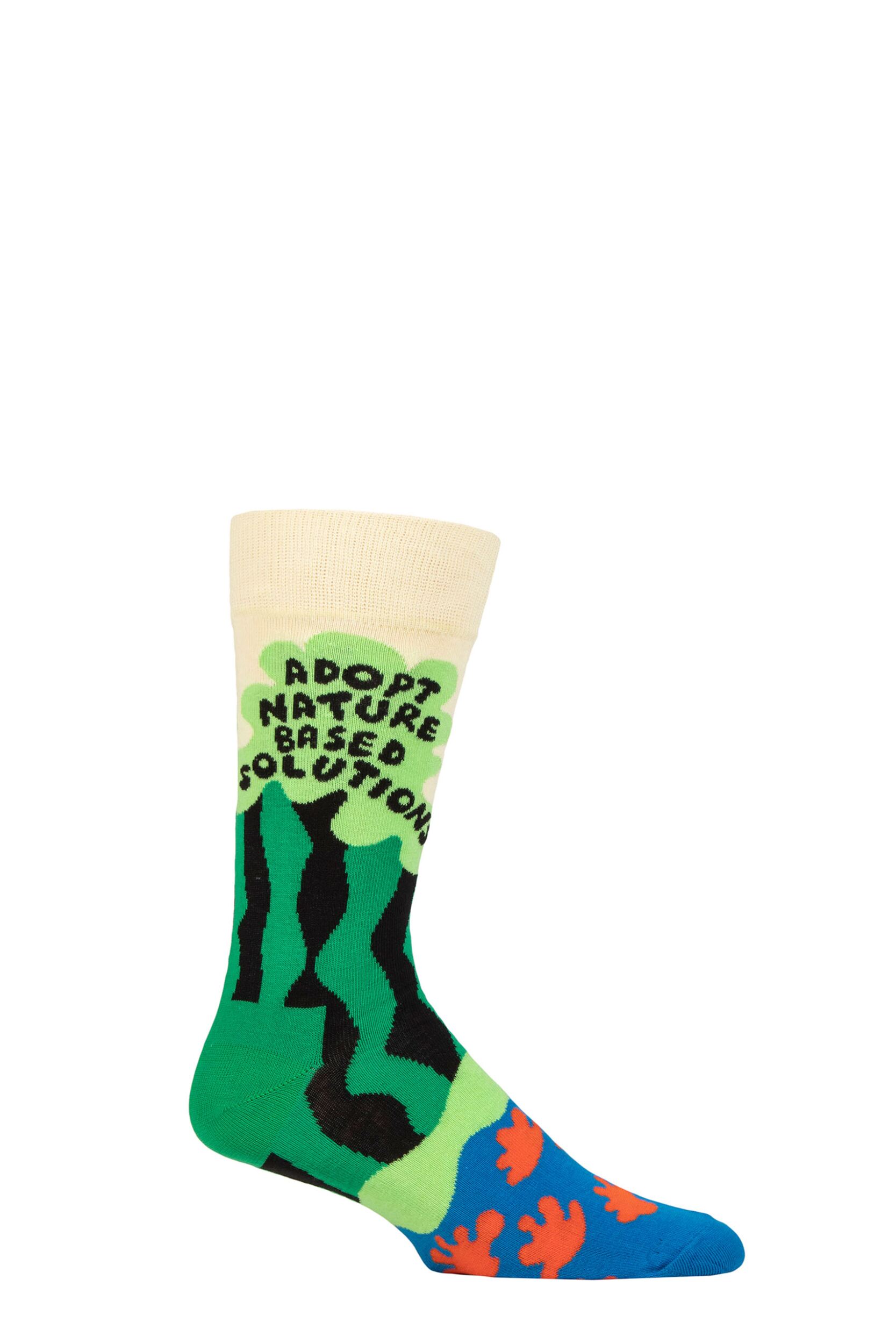 Mens and Women's 1 Pair Happy Socks Nature Based Solutions Socks Multi 4-7 Unisex