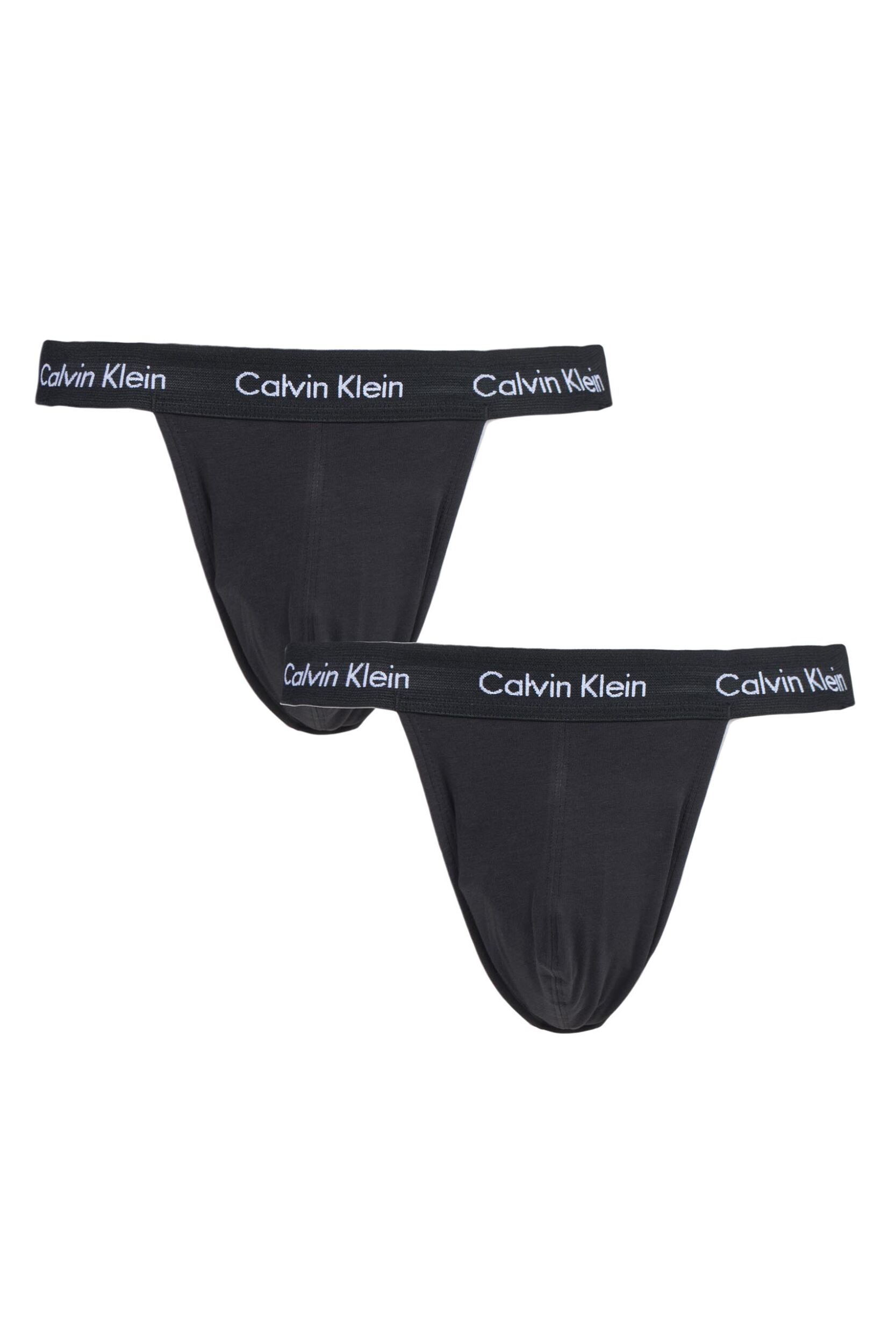2 Pack Black Cotton Stretch Jock Strap Briefs Men's Medium - Calvin Klein