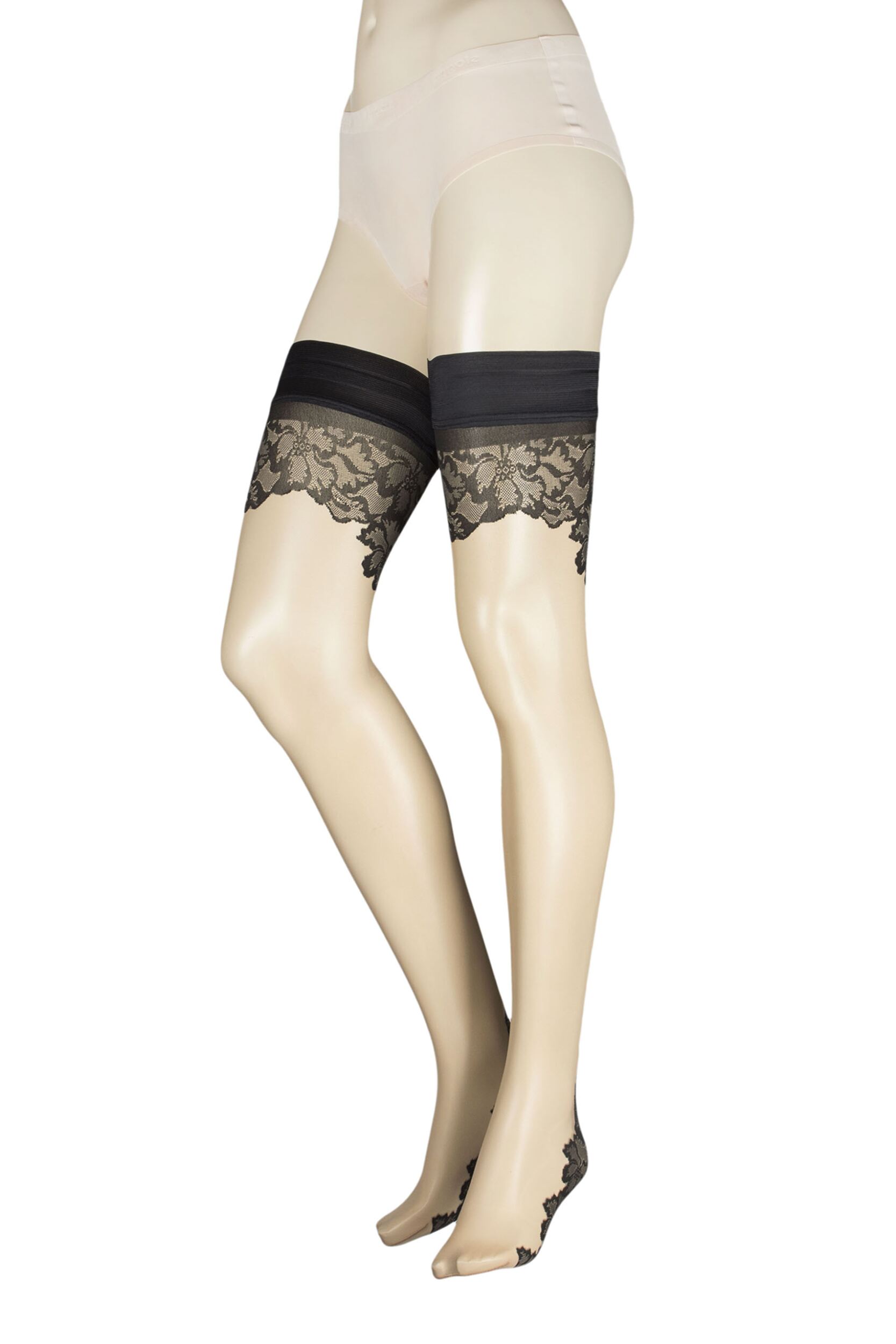 Image of Ladies  Pair Trasparenze Ninfa Backseamed Hold Ups Cosmetic Large / Extra Large