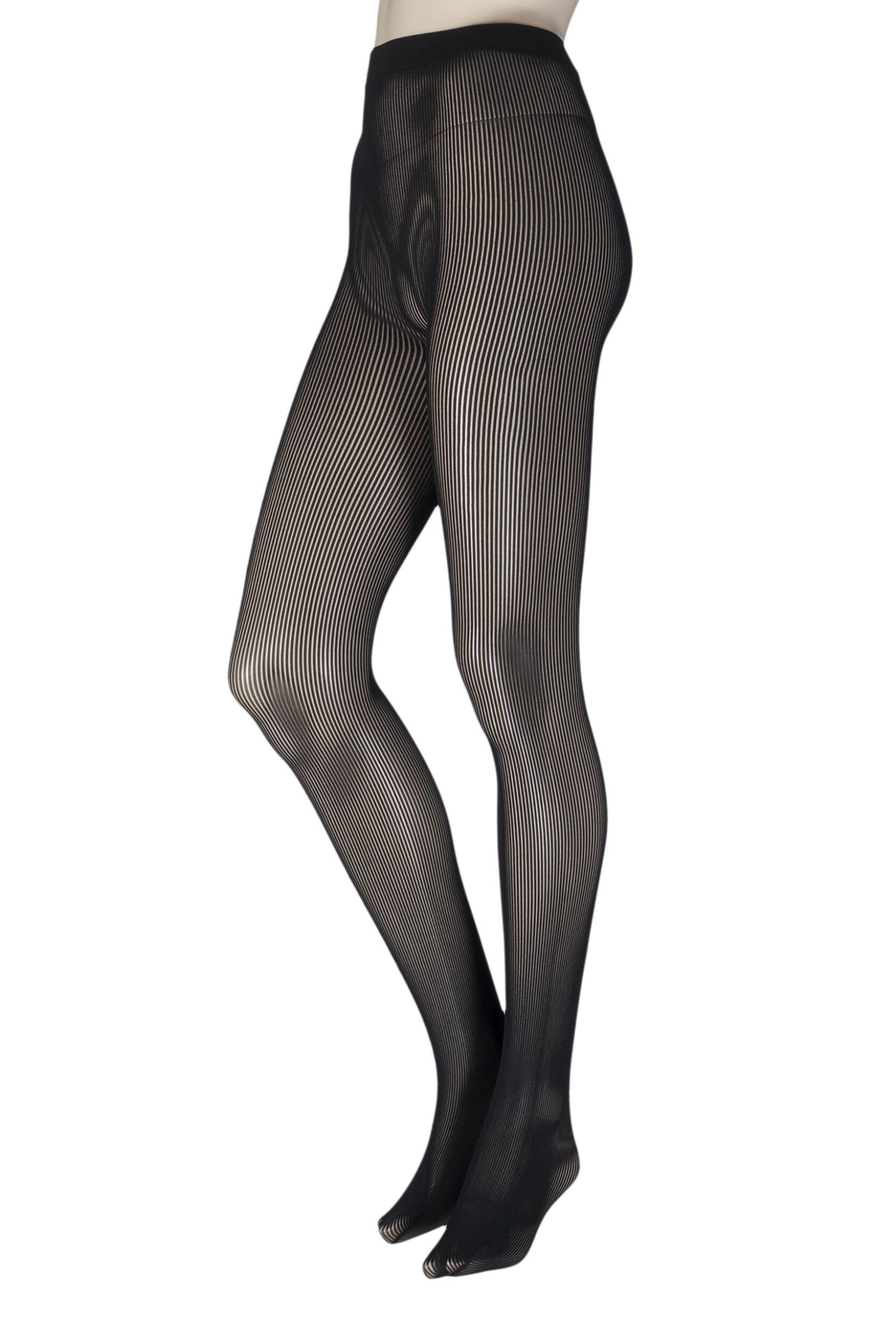 Image of Ladies 1 Pair Couture by Silky Ultimates Seamless and Ladder Proof Opaque Ribbed Tights