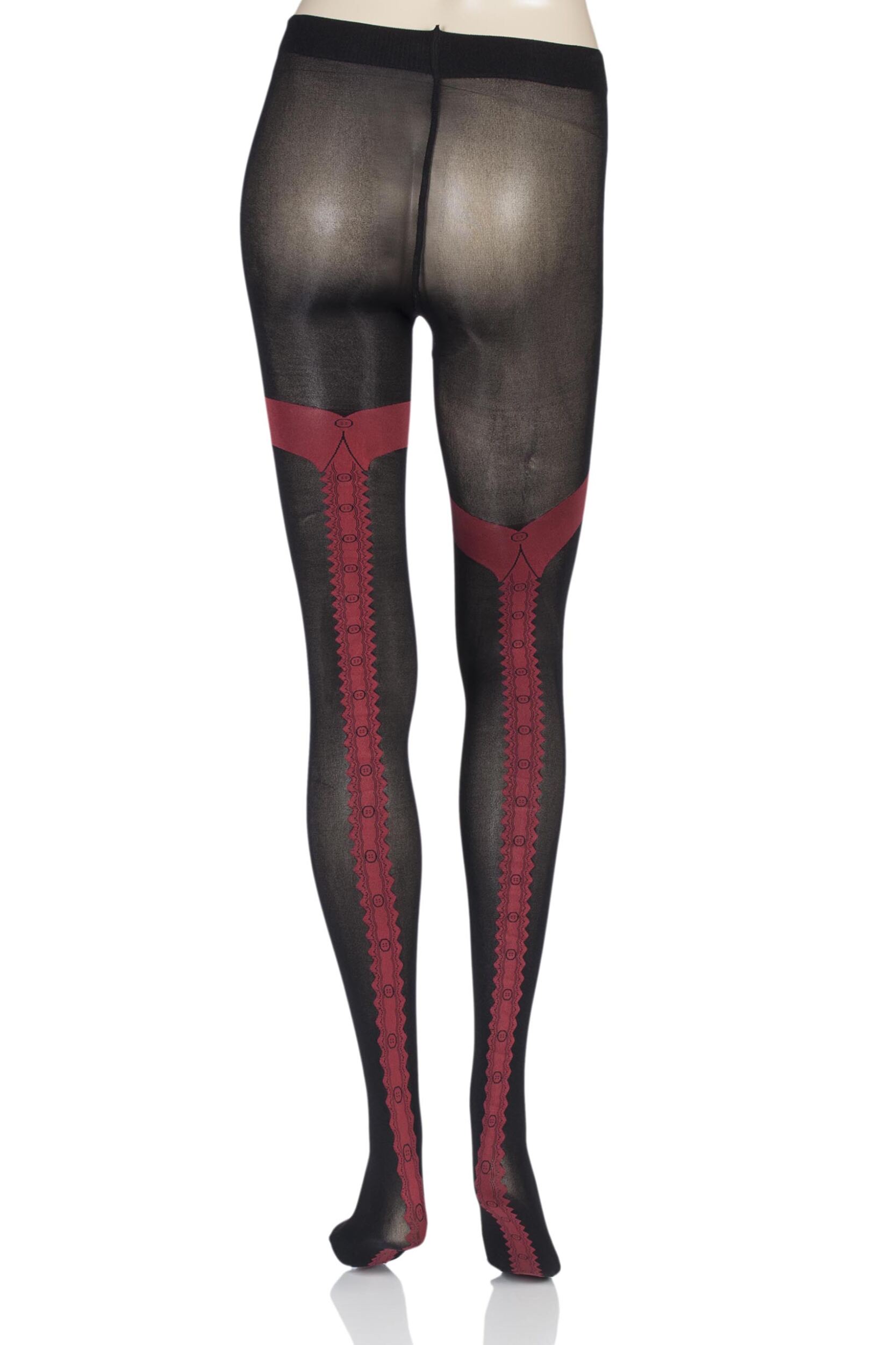Image of Ladies 1 Pair Vixen by Couture Charley Tuxedo Seamed Opaque Tights
