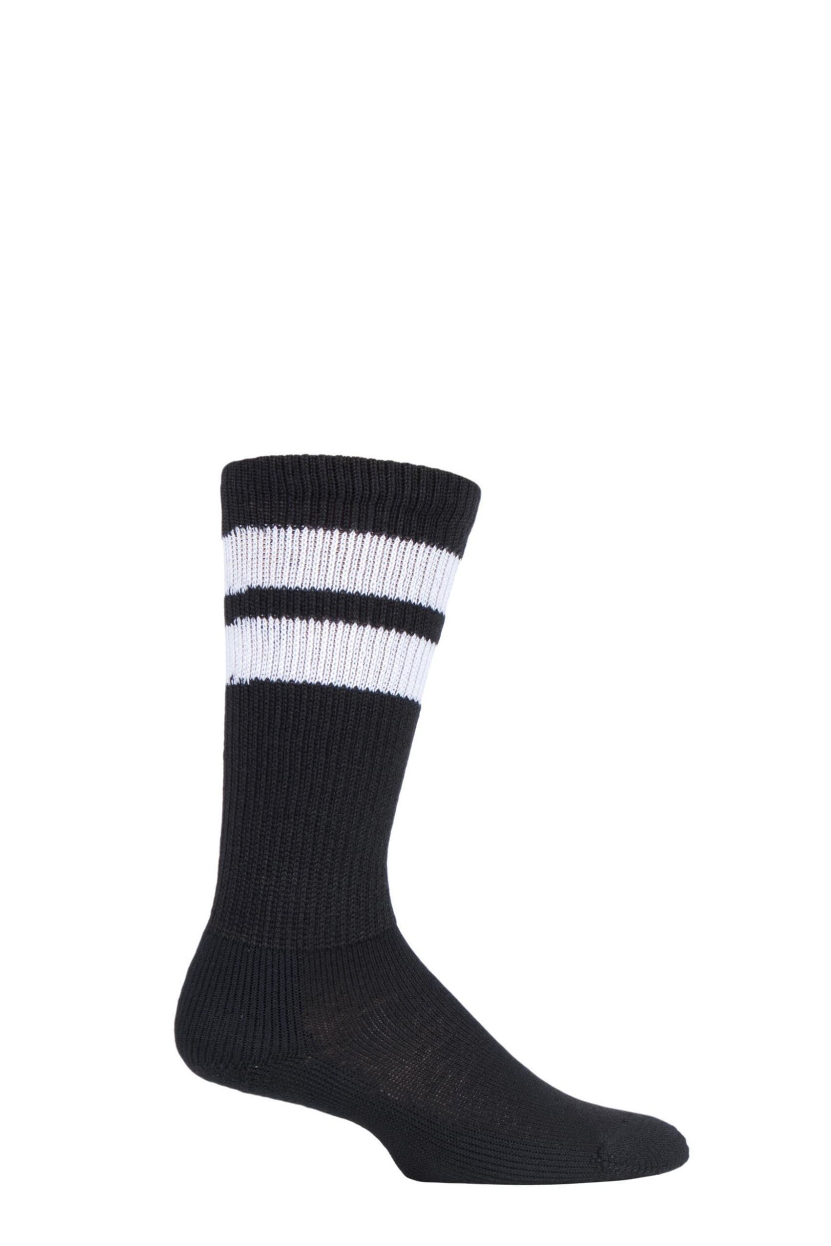 1 Pair Black Old School Over the Calf Sports Socks Unisex 2.5-4.5 Unisex - Thorlos