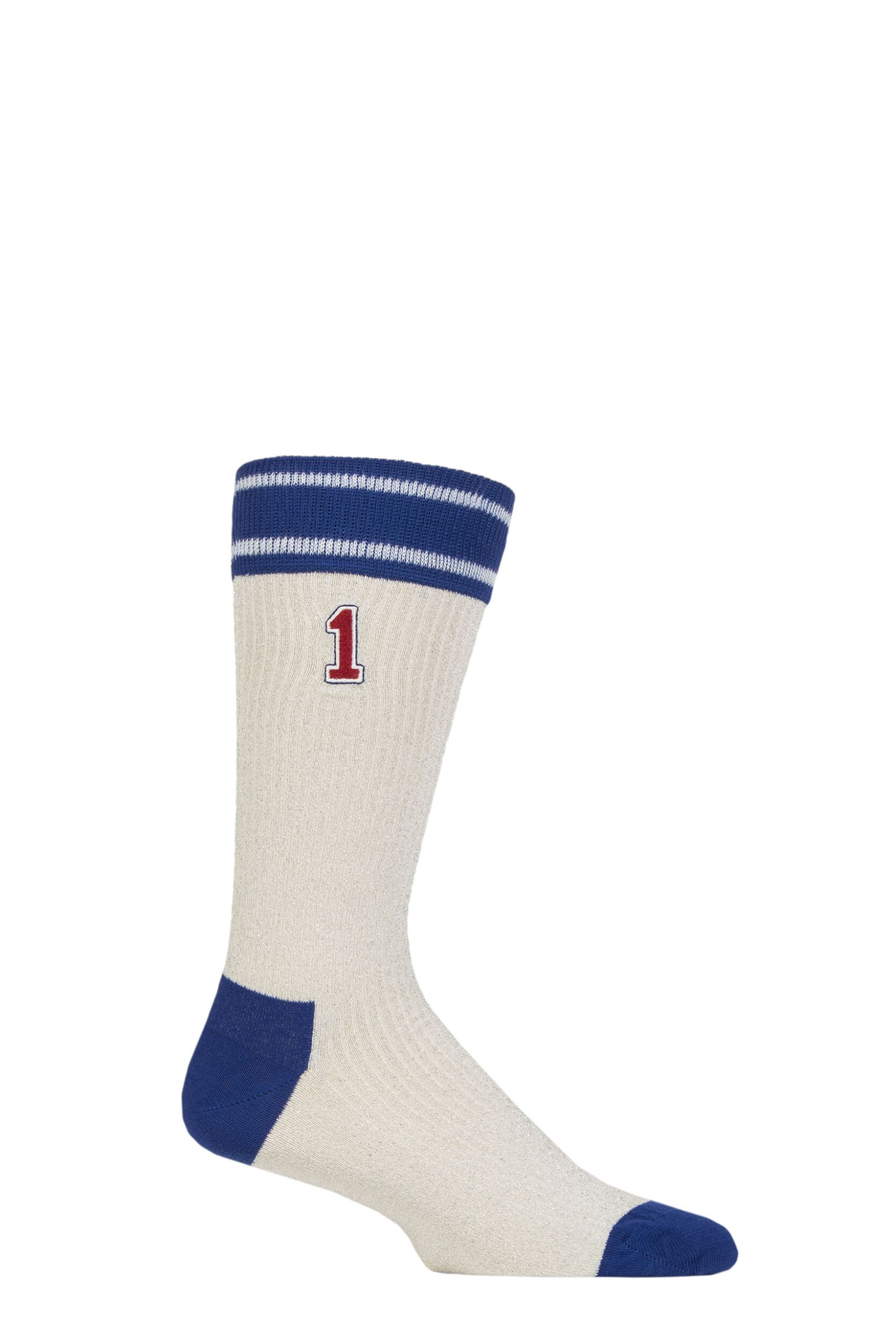 Mens and Women's 1 Pair Happy Socks Elton John Stadium Socks White 4-7 Unisex