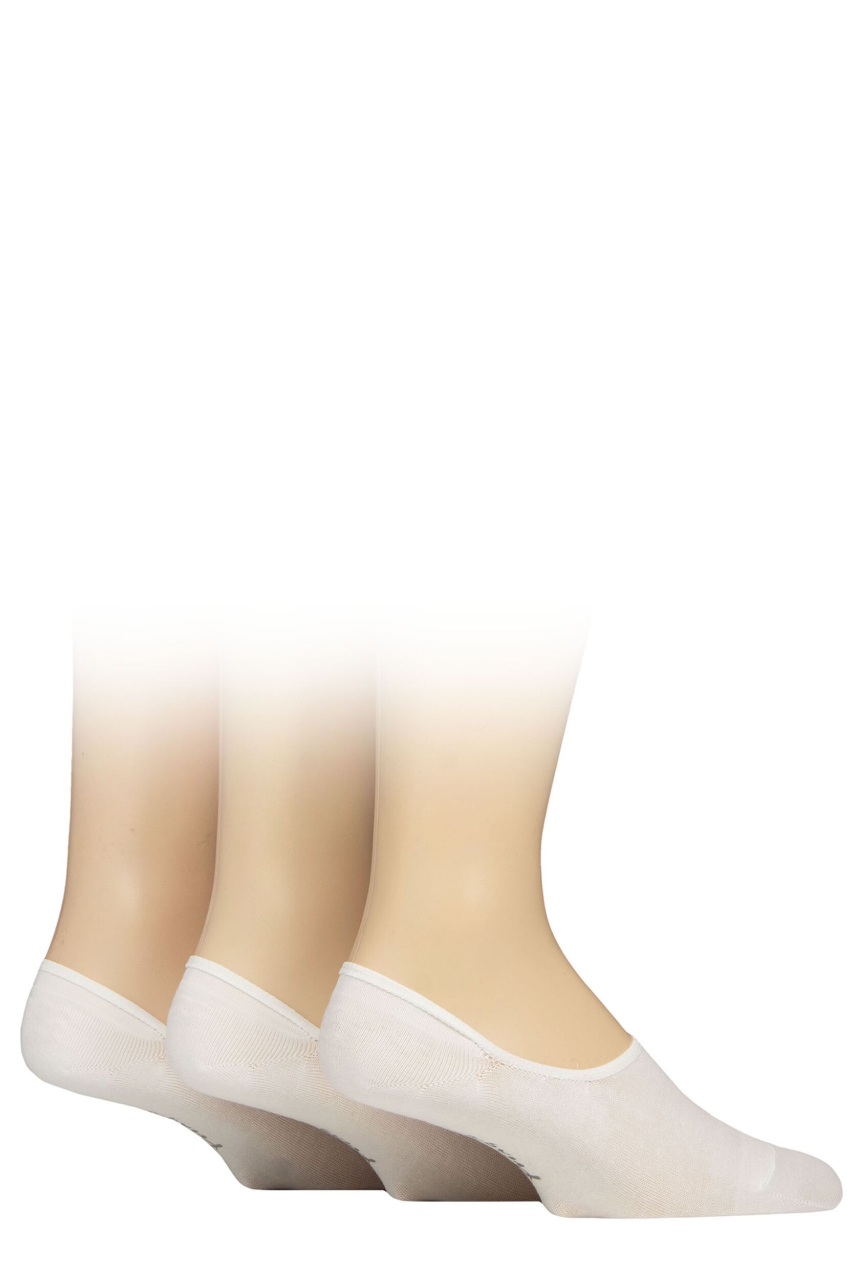 3 Pair White Gourock Cotton Invisible Shoe Liners Men's 7-11 Mens - Pringle