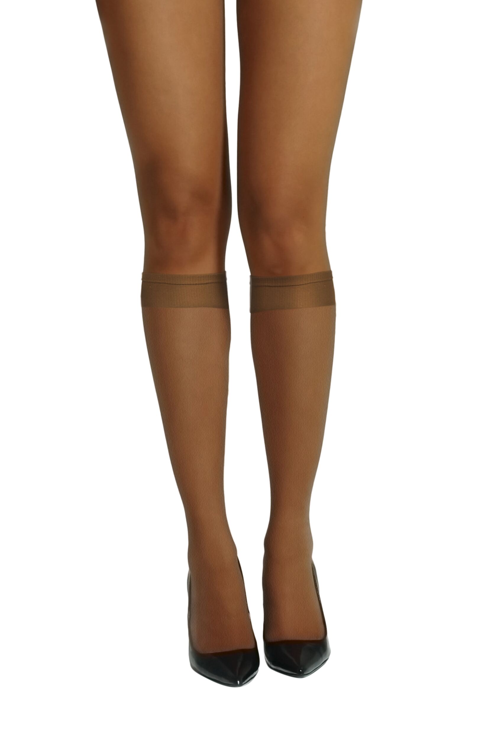 2 Pair Tone 20 15 Denier Tone 10, 20, 30, 40 and 50 Knee Highs For Darker Skin Tones Ladies One Size - Pendeza