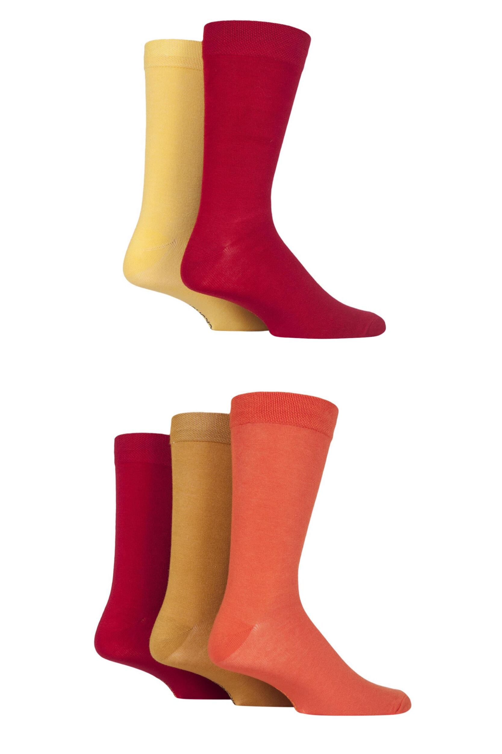 Image of 5 Pair Red Hot Plain Bamboo Socks Mens