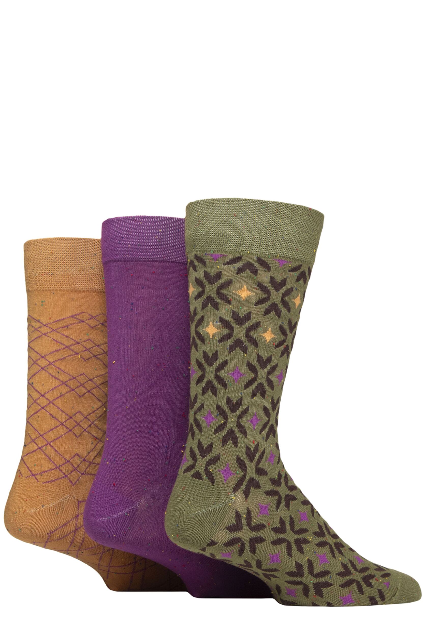 Mens 3 Pair SOCKSHOP Speckled Bamboo Socks Wild Terrain 7-11