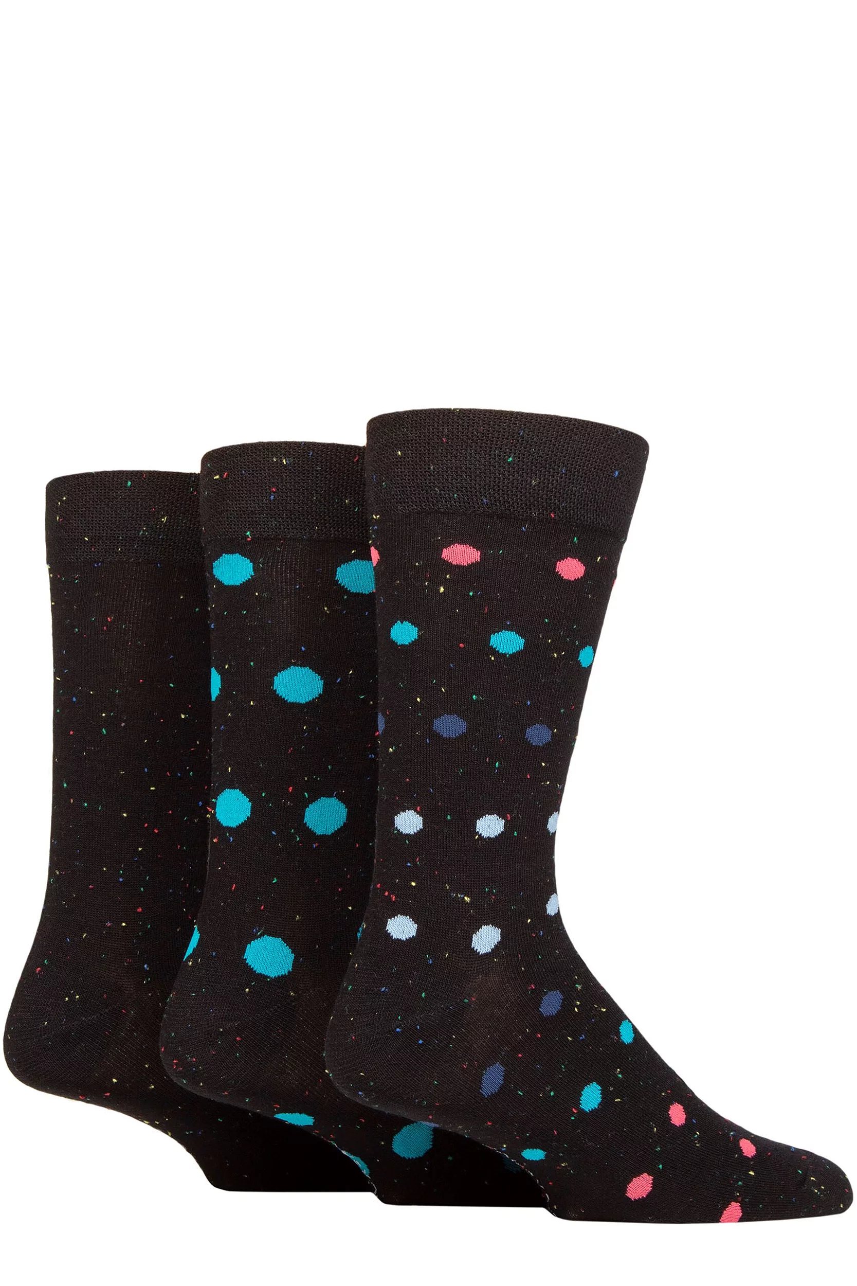 Mens 3 Pair SOCKSHOP Speckled Bamboo Socks Black Spot 7-11 Mens