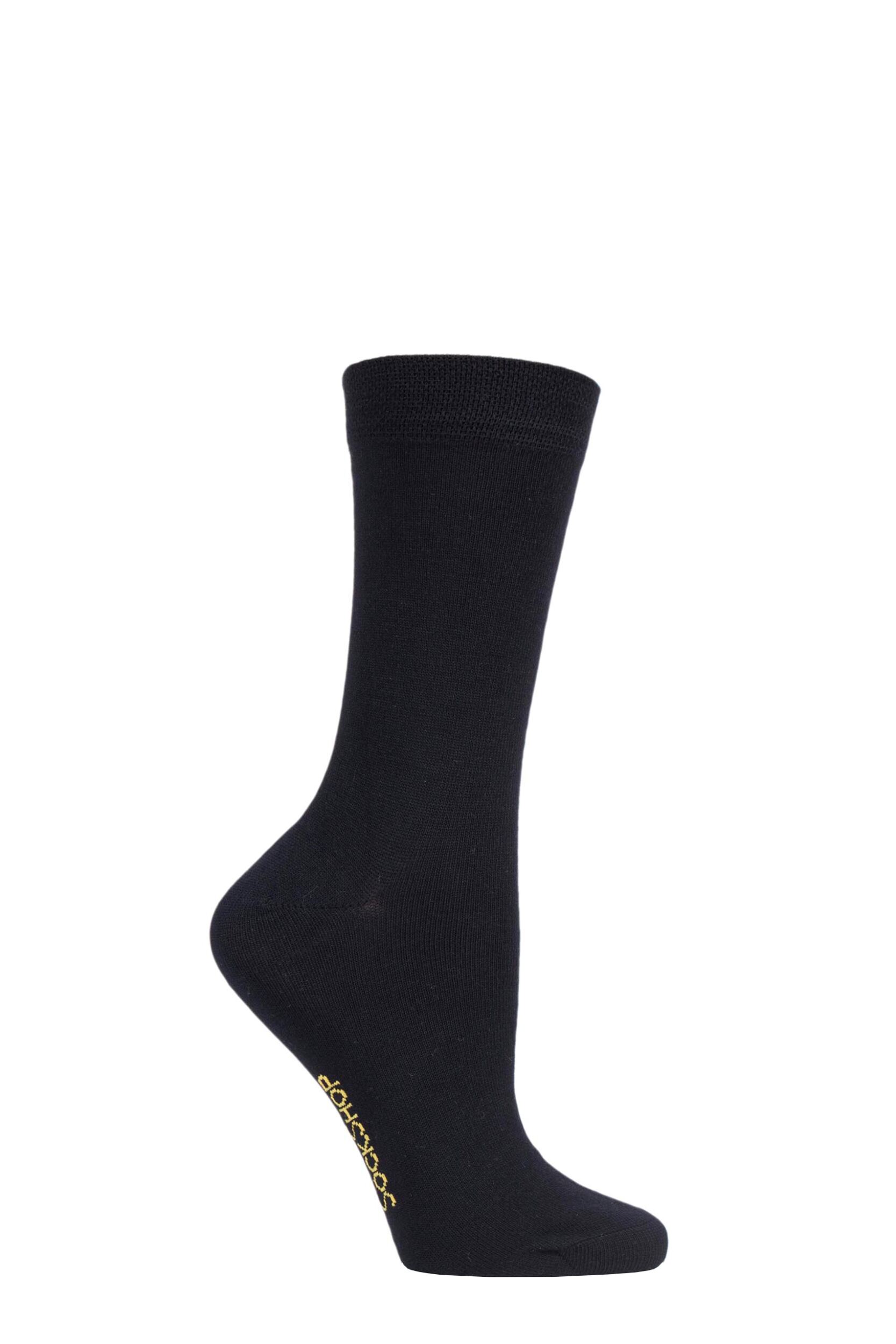 1 Pair Back In Black Colour Burst Bamboo Socks with Smooth Toe Seams Ladies 4-8 Ladies - SOCKSHOP