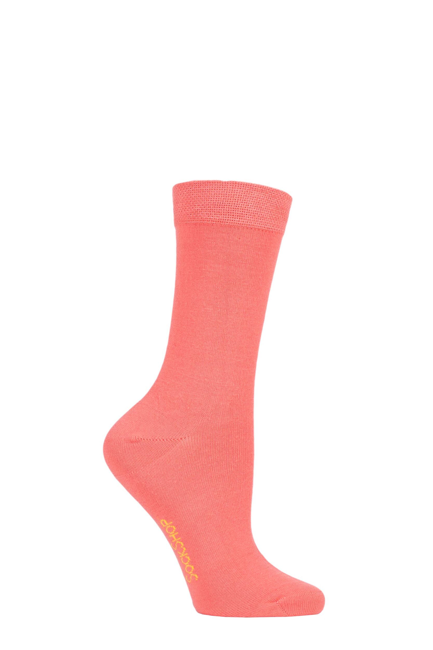 1 Pair Peaches And Cream Colour Burst Bamboo Socks with Smooth Toe Seams Ladies 4-8 Ladies - SOCKSHOP