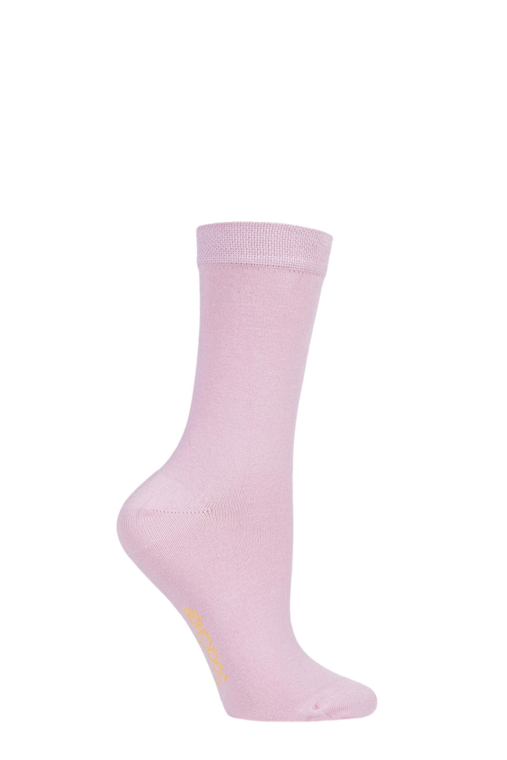 Women's 1 Pair SOCKSHOP Colour Burst Bamboo Socks with Smooth Toe Seams Pretty In Pink 4-8 Ladies