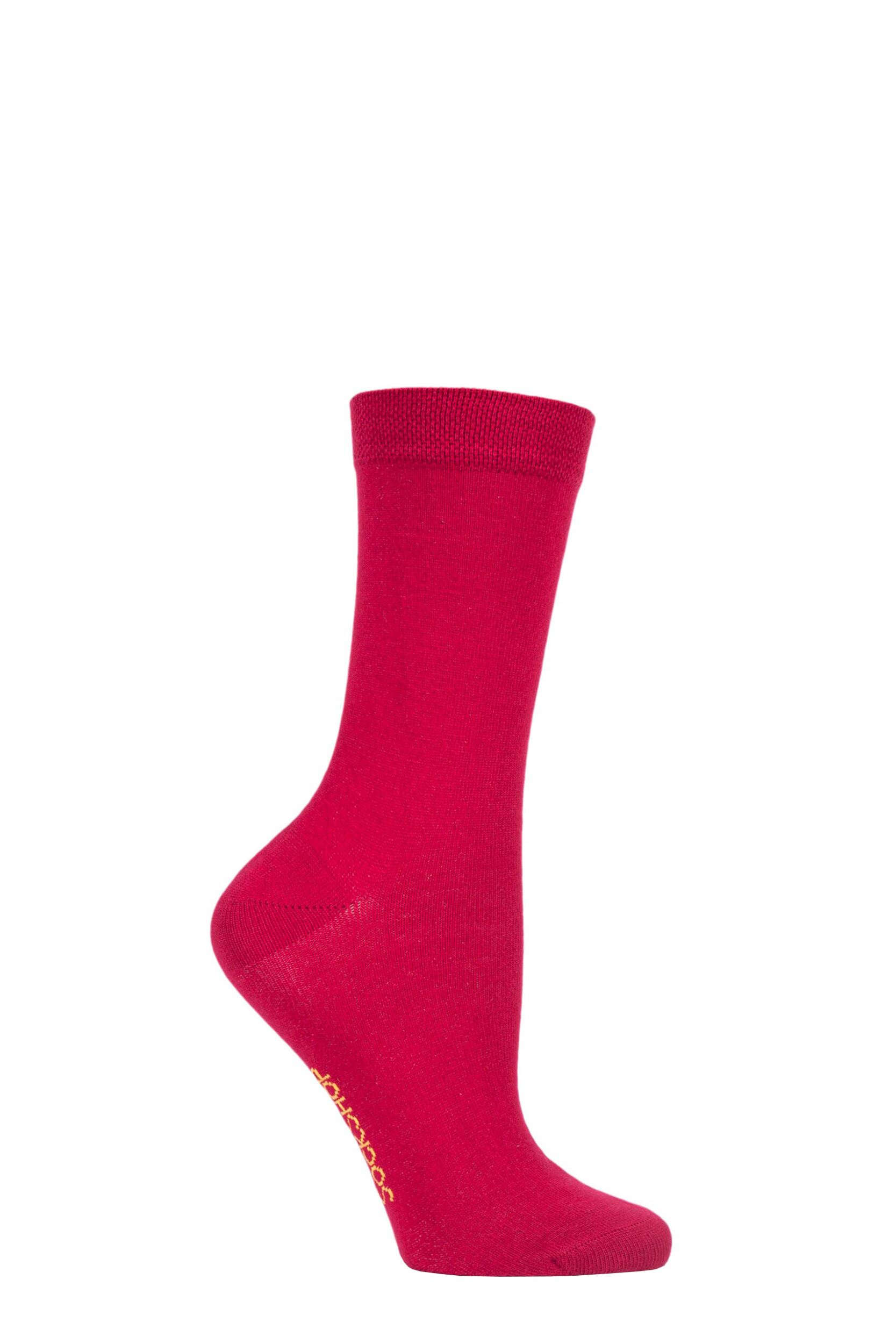 1 Pair Raspberry Beret Colour Burst Bamboo Socks with Smooth Toe Seams Ladies 4-8 Ladies - SOCKSHOP