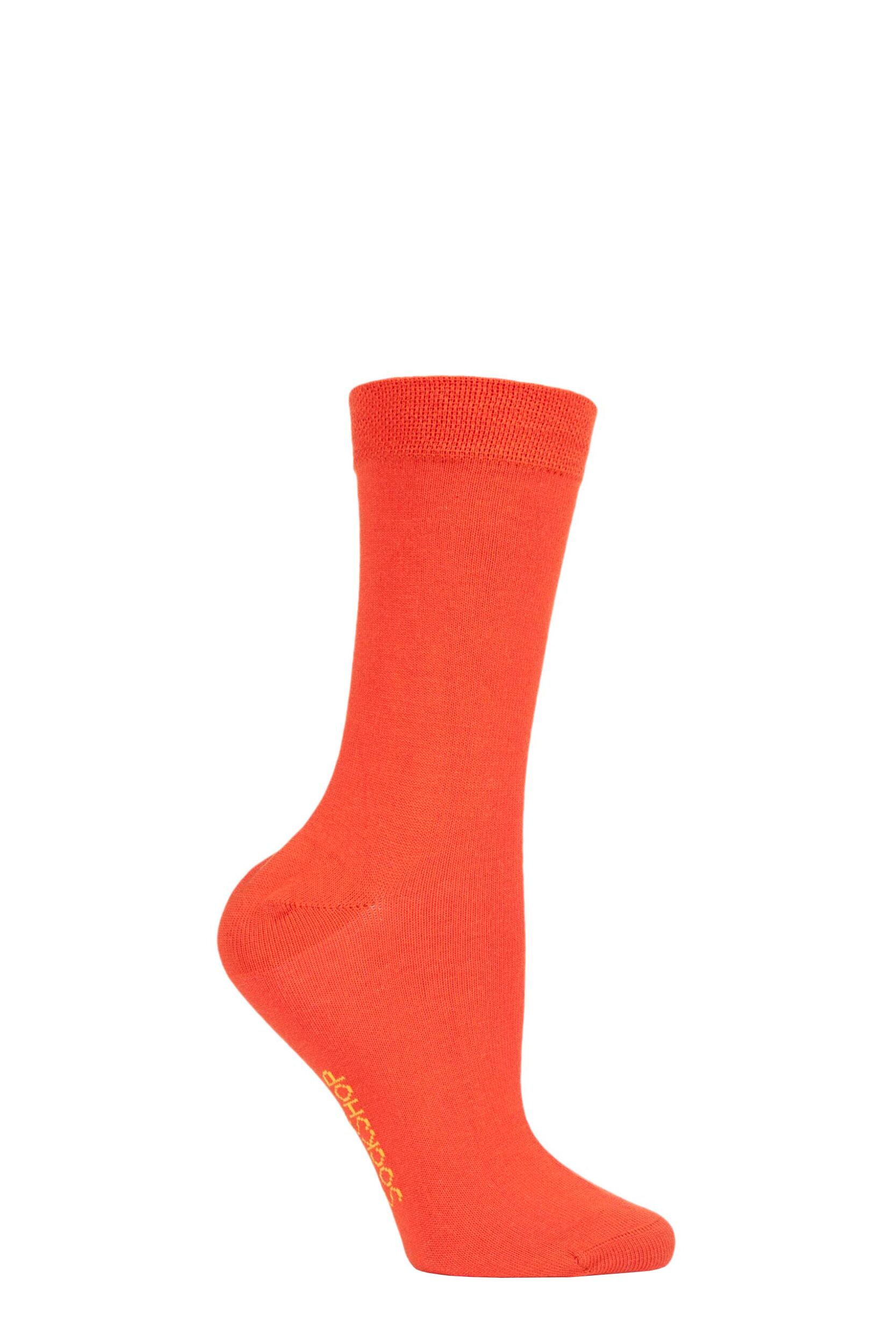 Image of 1 Pair Tangerine Dream Colour Burst Bamboo Socks with Smooth Toe Seams Ladies 4-8 Ladies