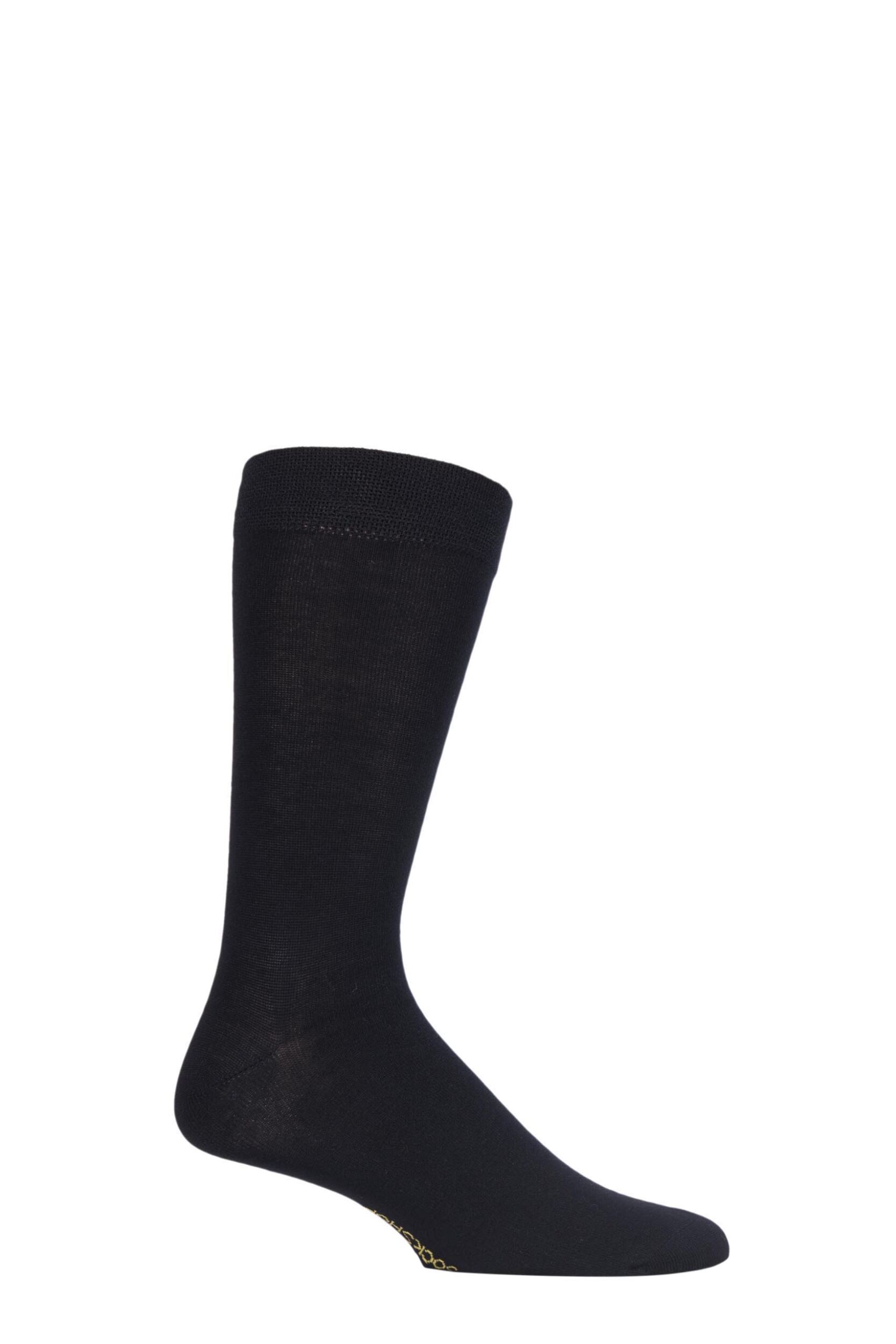 Image of 1 Pair Back In Black Colour Burst Bamboo Socks with Smooth Toe Seams Mens