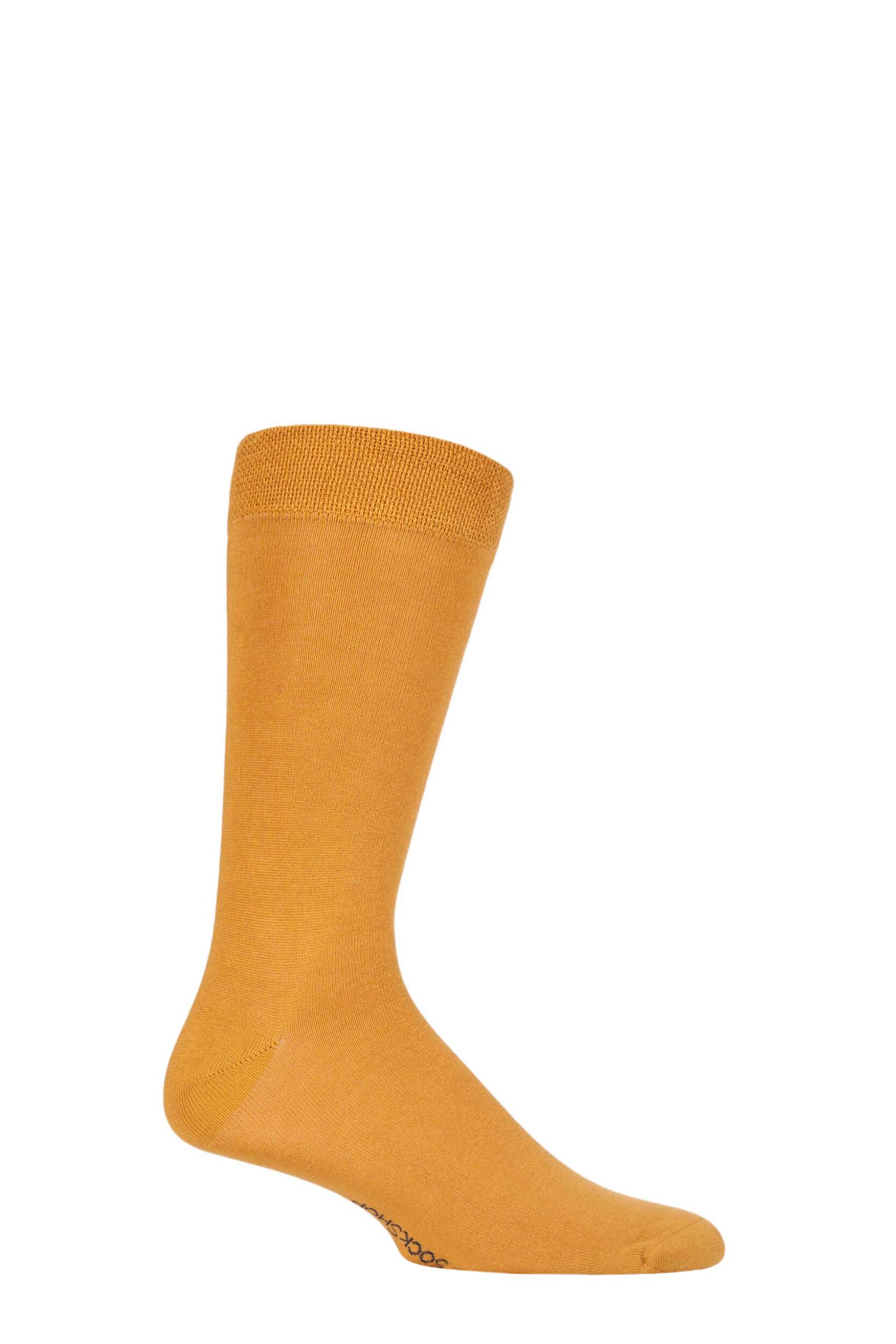 1 Pair Mellow Yellow Colour Burst Bamboo Socks with Smooth Toe Seams Men's 6-11 Mens - SOCKSHOP