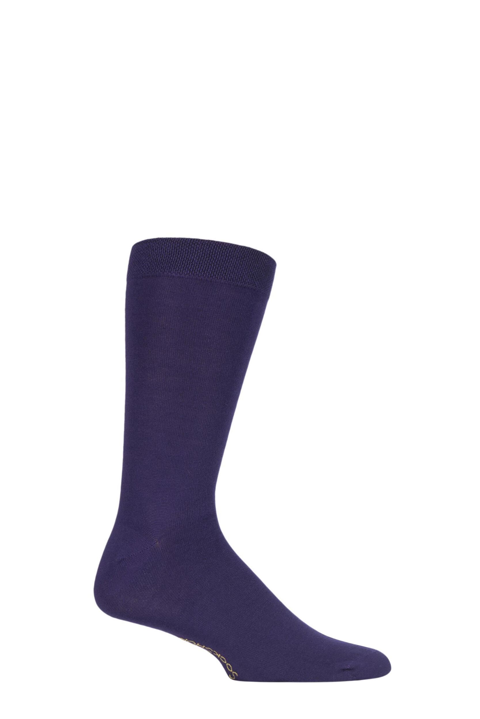 Image of 1 Pair Purple Rain Colour Burst Bamboo Socks with Smooth Toe Seams Mens