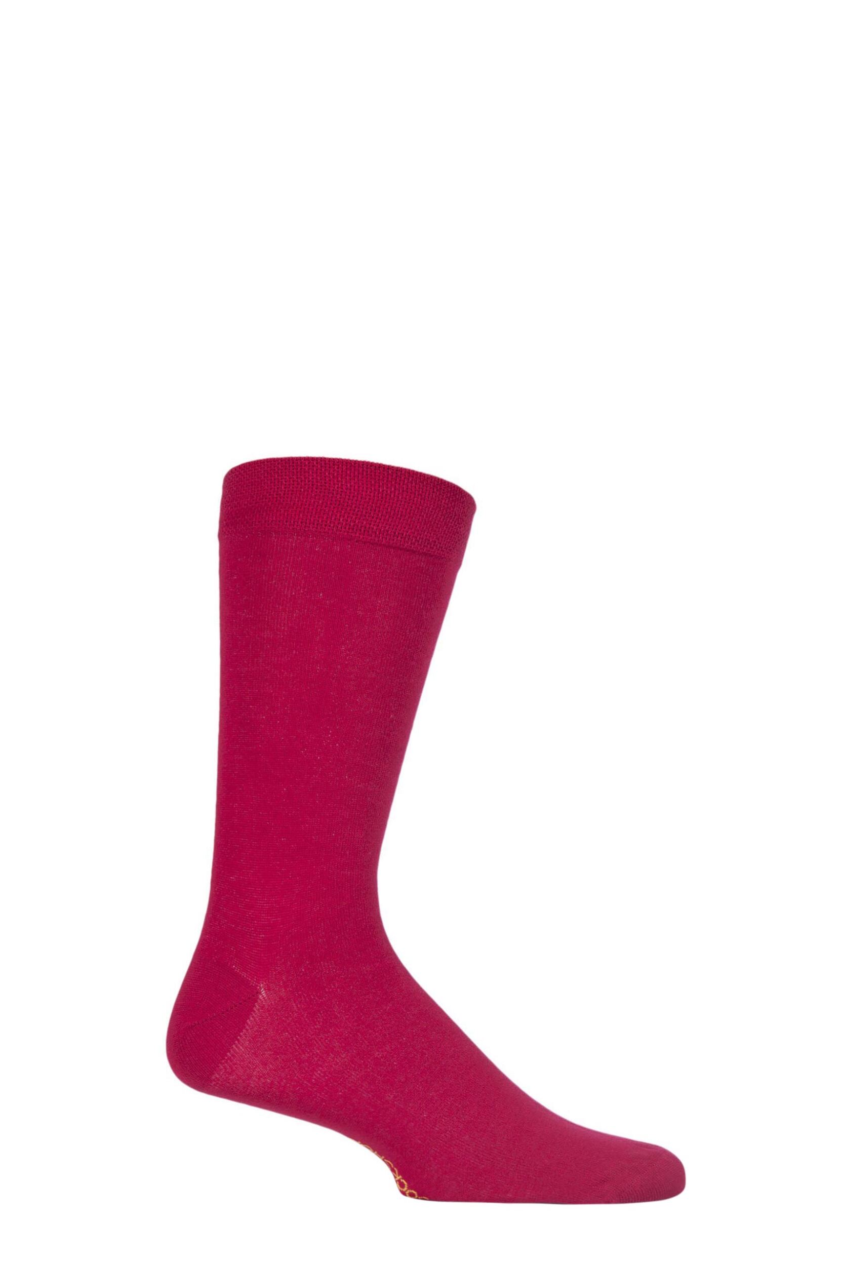 1 Pair Raspberry Beret Colour Burst Bamboo Socks with Smooth Toe Seams Men's 12-14 Mens - SOCKSHOP