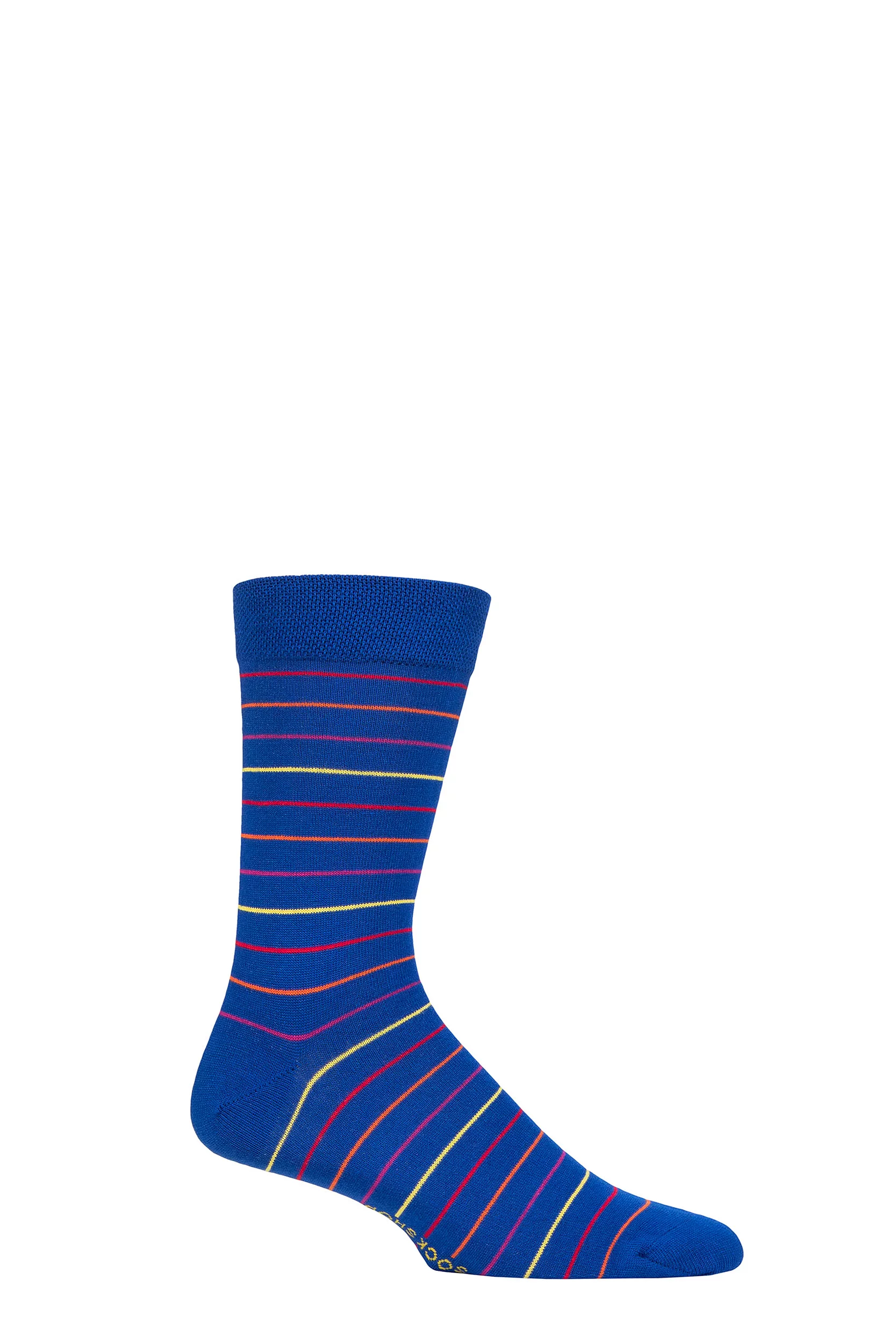 SOCKSHOP 1 Pair Striped Colour Burst Bamboo Socks with Smooth Toe Seams Blue Monday 7