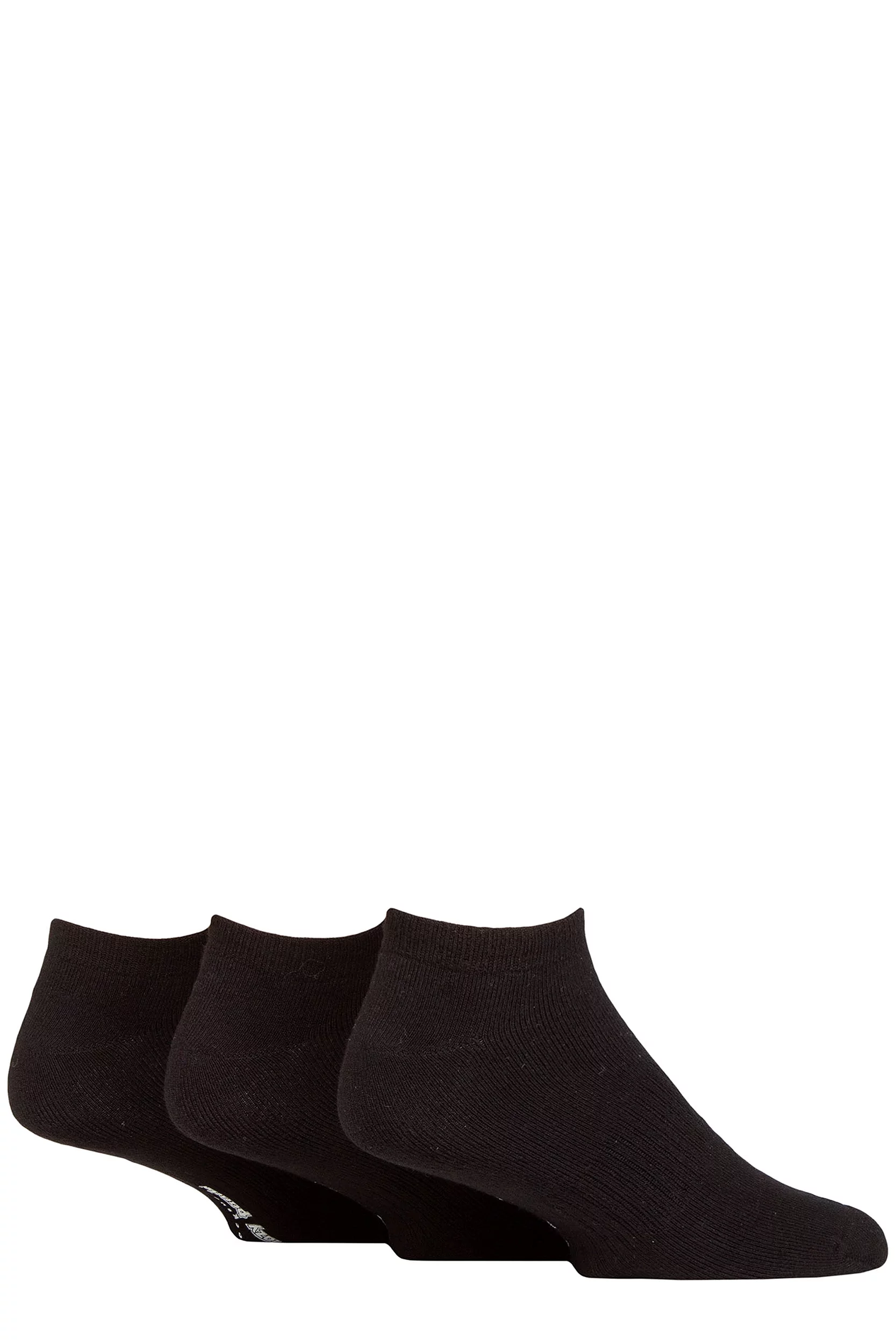Mens and Women's 3 Pair SOCKSHOP Lazy Panda Full Cushion Bamboo Sports Trainer Socks Black 4