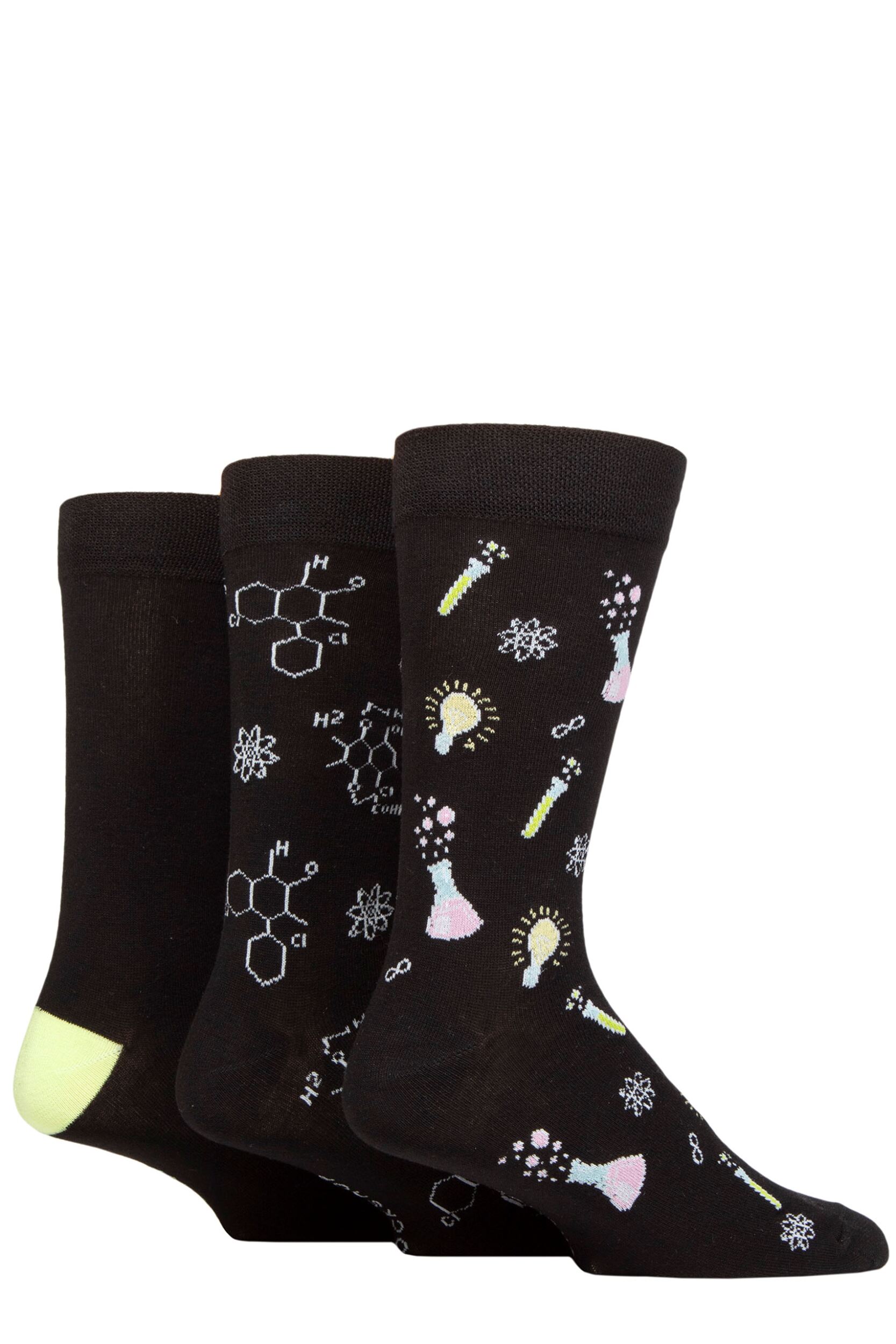 Mens 3 Pair SOCKSHOP Lazy Panda Novelty Bamboo Socks Science 7-11