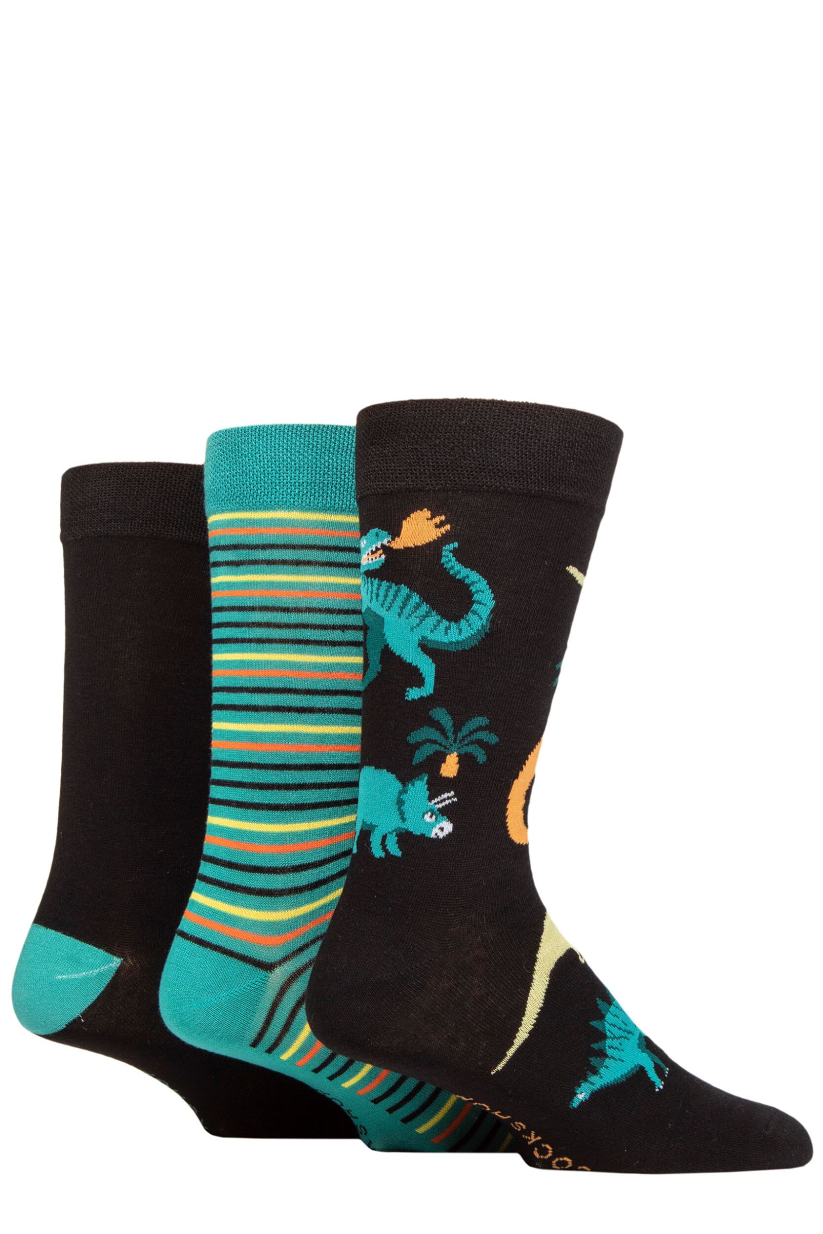 Mens 3 Pair SOCKSHOP Lazy Panda Novelty Bamboo Socks Dinosaur 7-11