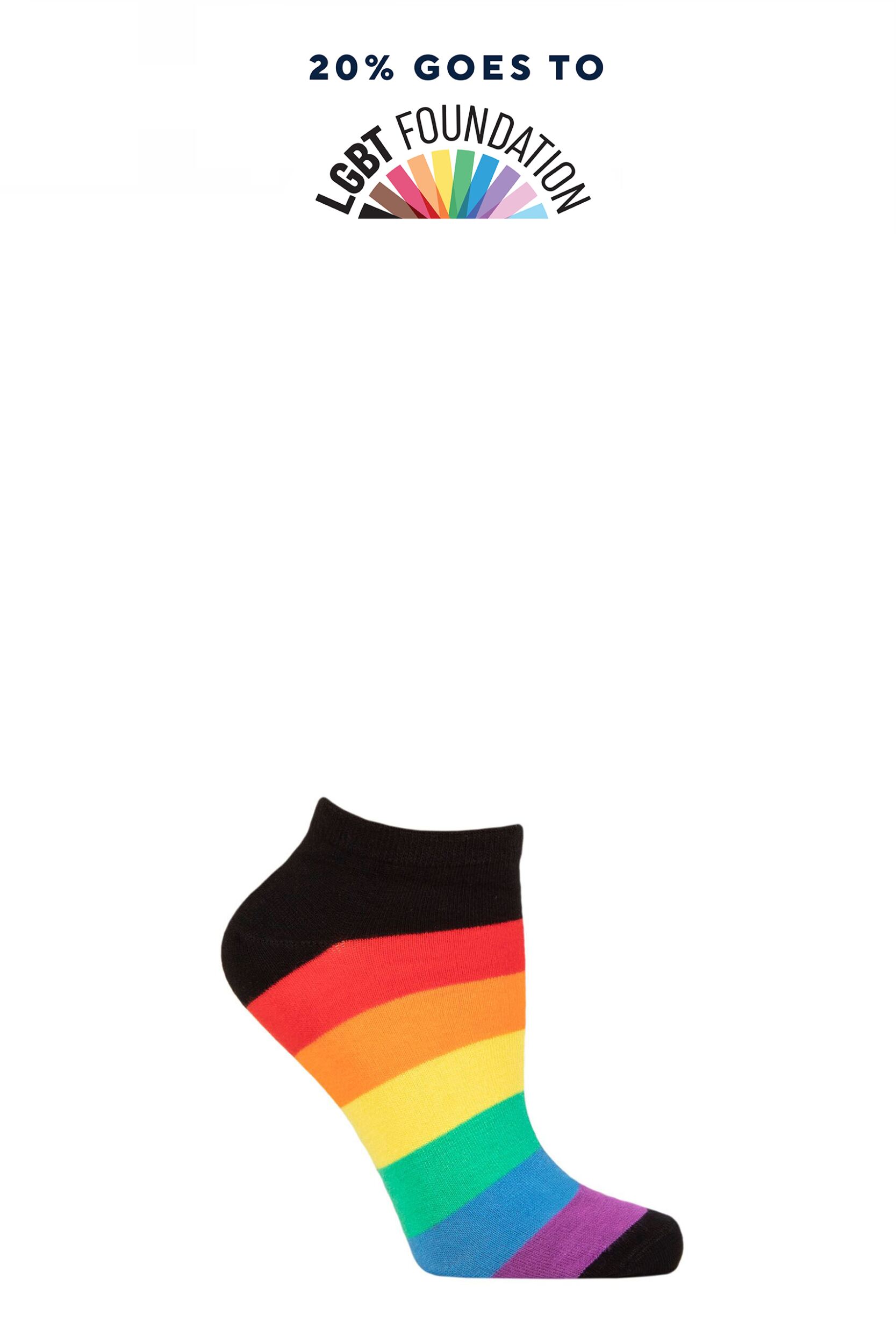 SOCKSHOP Bamboo 1 Pair Pride Socks Collection Pride Trainer 12-14 Unisex