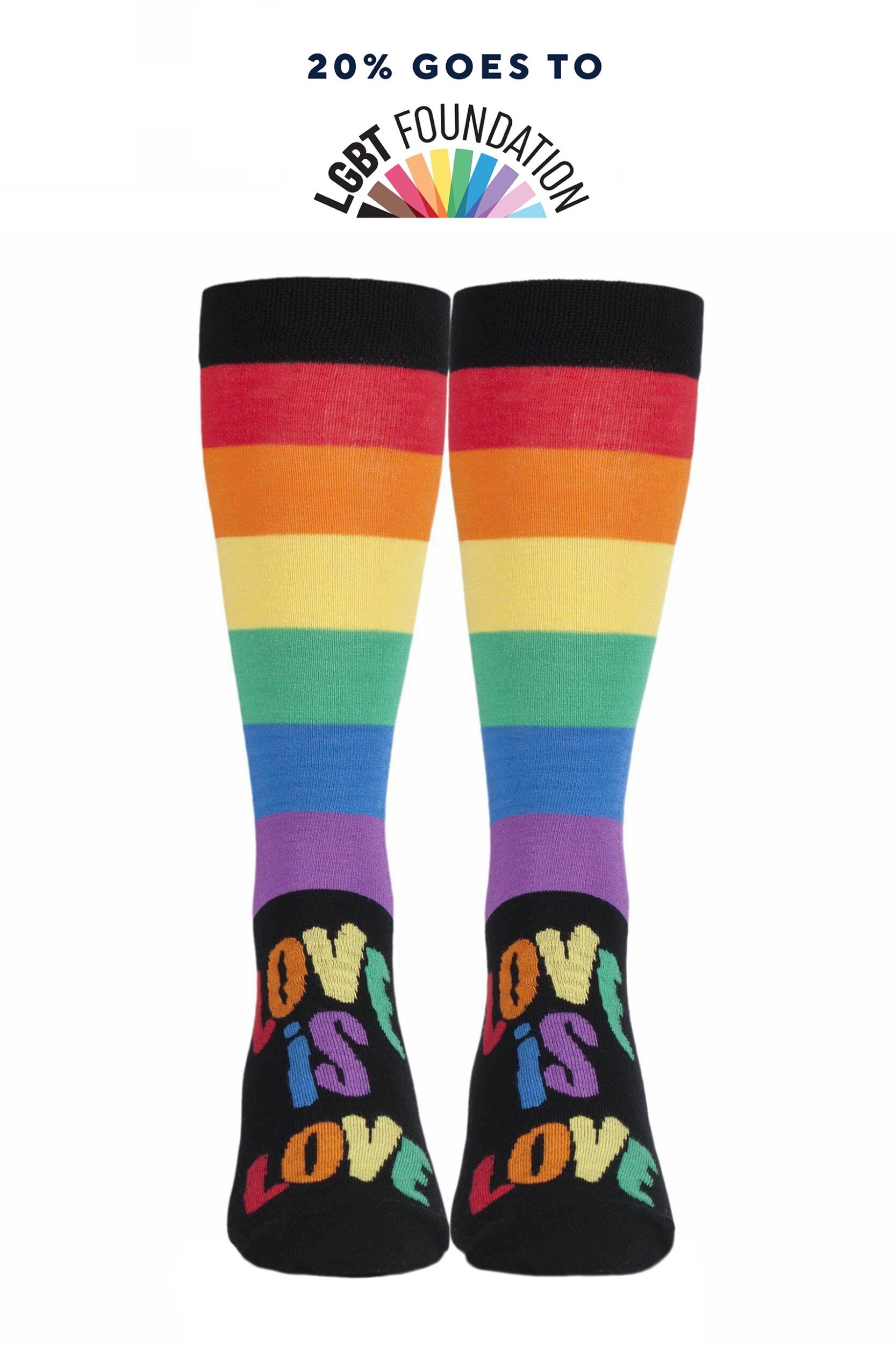 1 Pair Love is Love Pride Rainbow Love is Love Socks Unisex 12-14 Unisex - SOCKSHOP