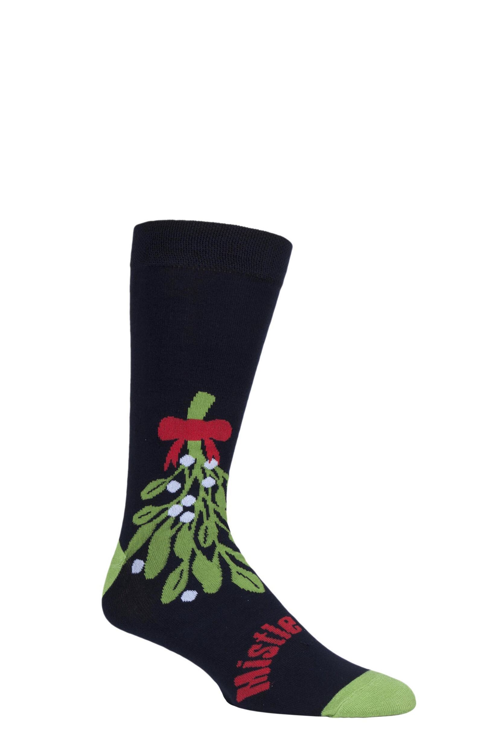 1 Pair Mistletoes Bamboo Mistletoes Christmas Gift Boxed Socks Unisex 12-14 Mens - Lazy Panda