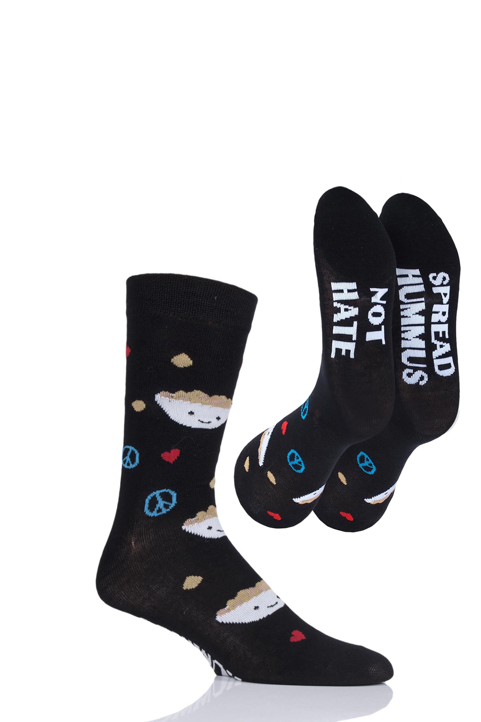 Mens and Women's SOCKSHOP 1 Pair Lazy Panda Bamboo Fun & Novelty Socks Hippy Hummus 12-14 Mens