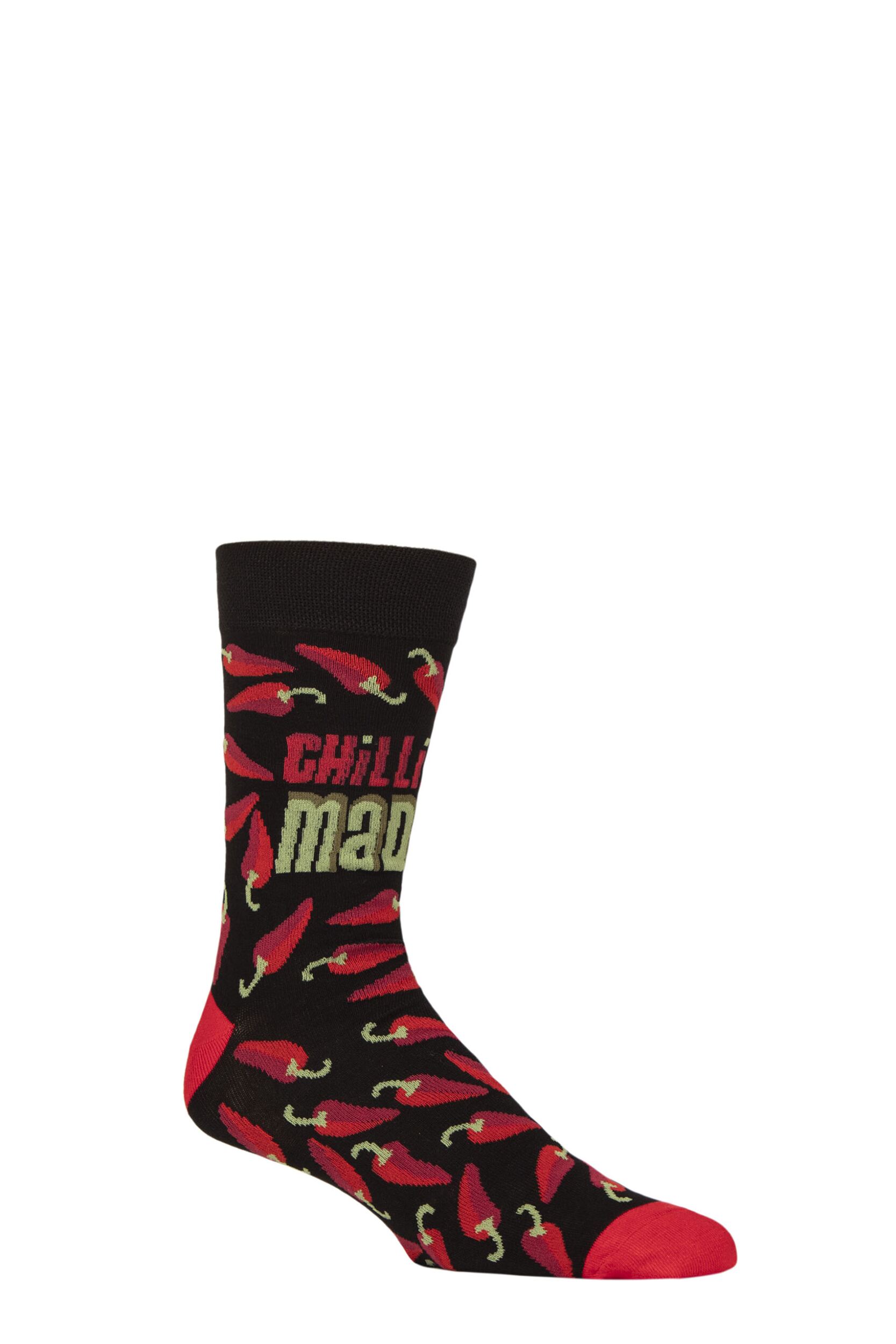 Image of Mens and Women's SOCKSHOP 1 Pair Lazy Panda Bamboo Fun & Novelty Socks Chilli Mad Mens