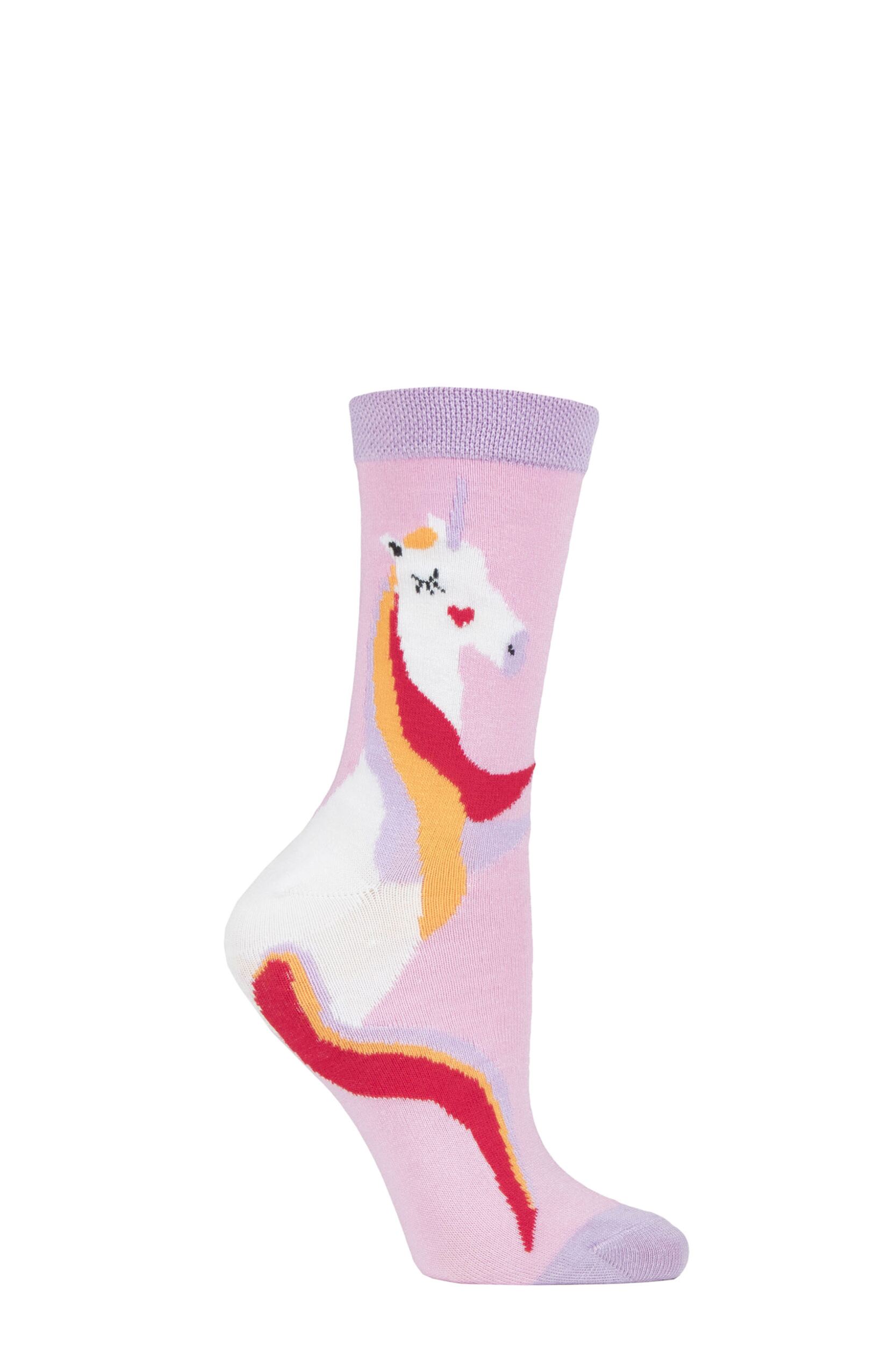Mens and Women's SOCKSHOP 1 Pair Lazy Panda Bamboo Fun & Novelty Socks Unicorn 4-8 Ladies