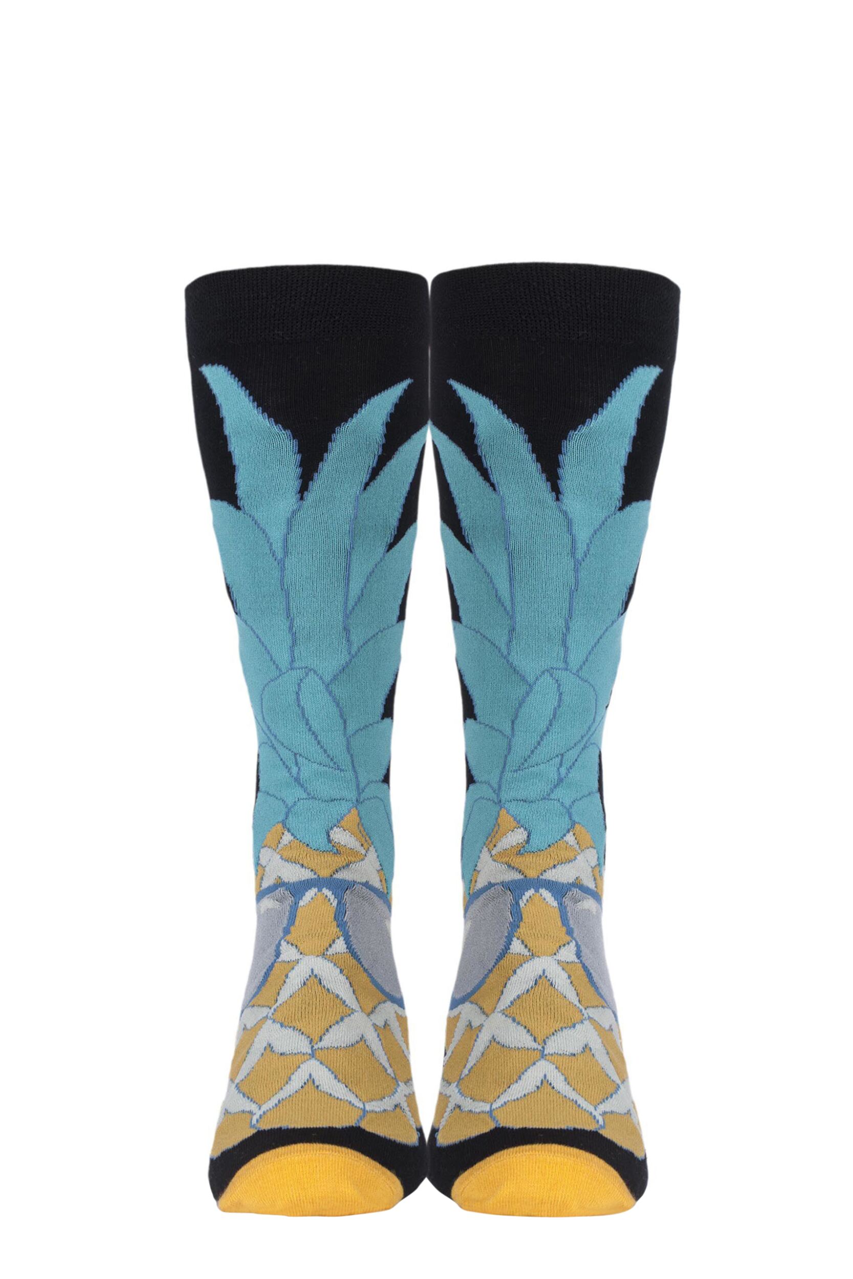 1 Pair Multi Bamboo Cool Pineapple Socks Men's 7-11 Mens - SOCKSHOP