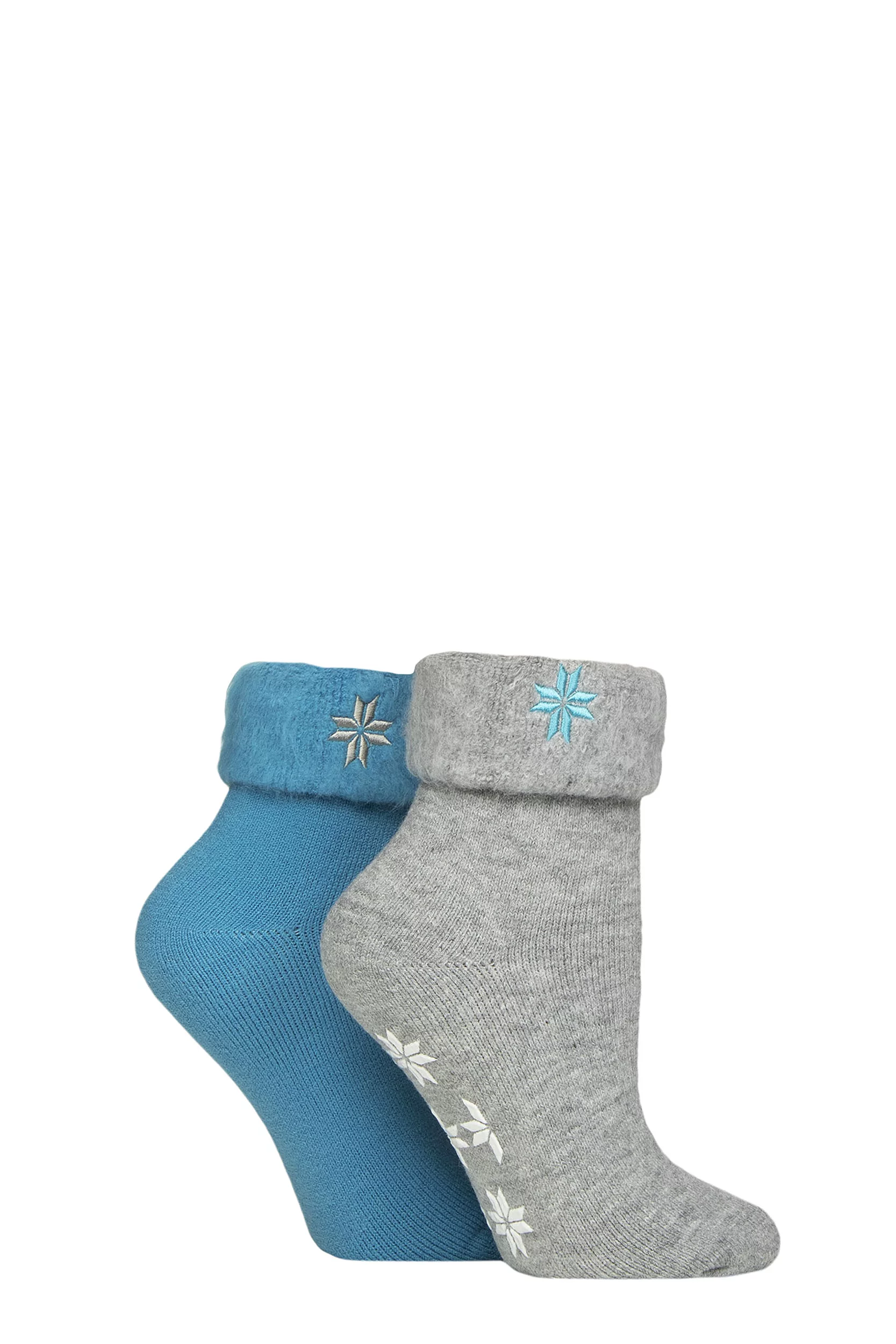 Women's 2 Pair SOCKSHOP Thermal Home and Bed Socks Storm 4