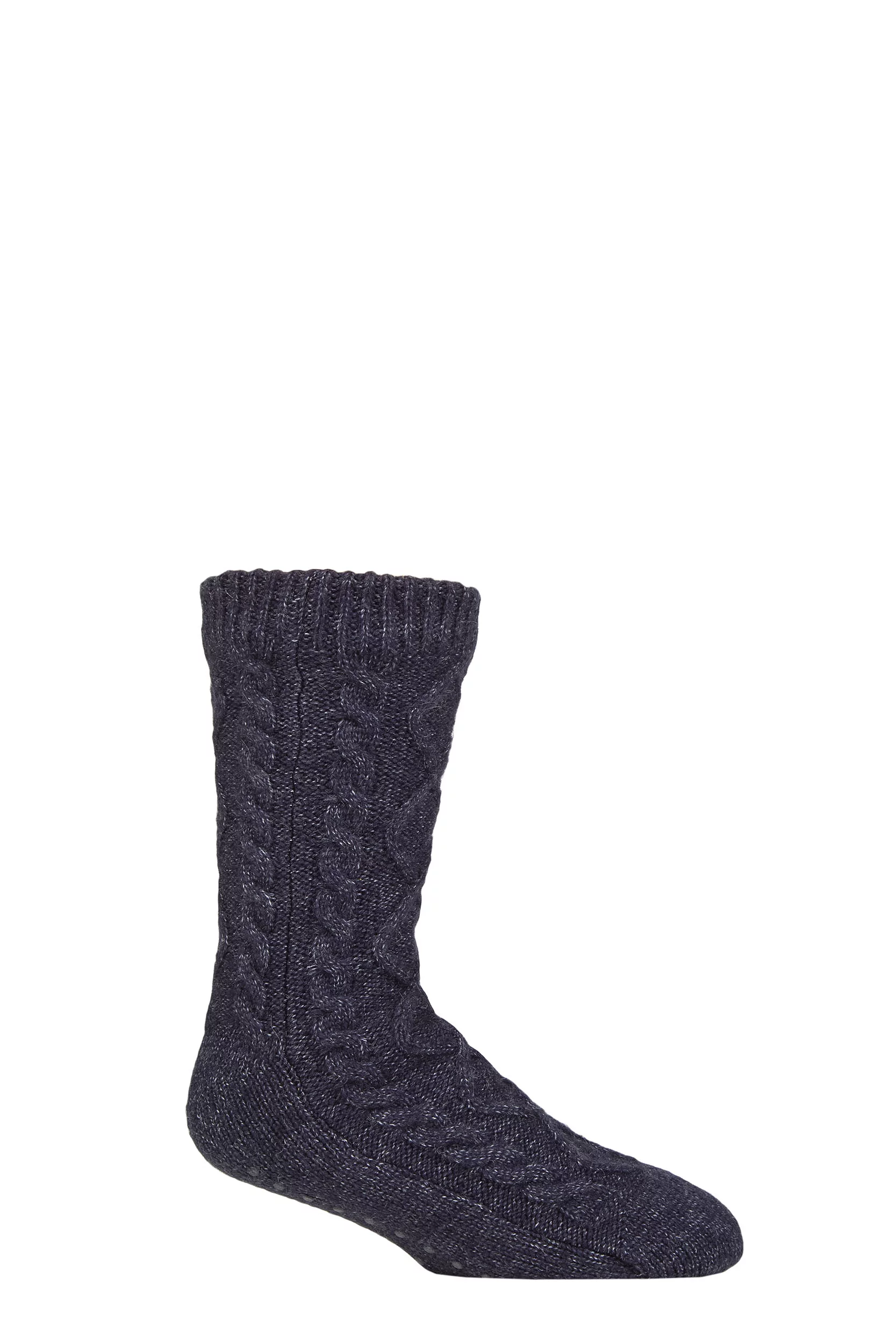 Mens 1 Pair SOCKSHOP Slipper Socks with Grip Navy 7