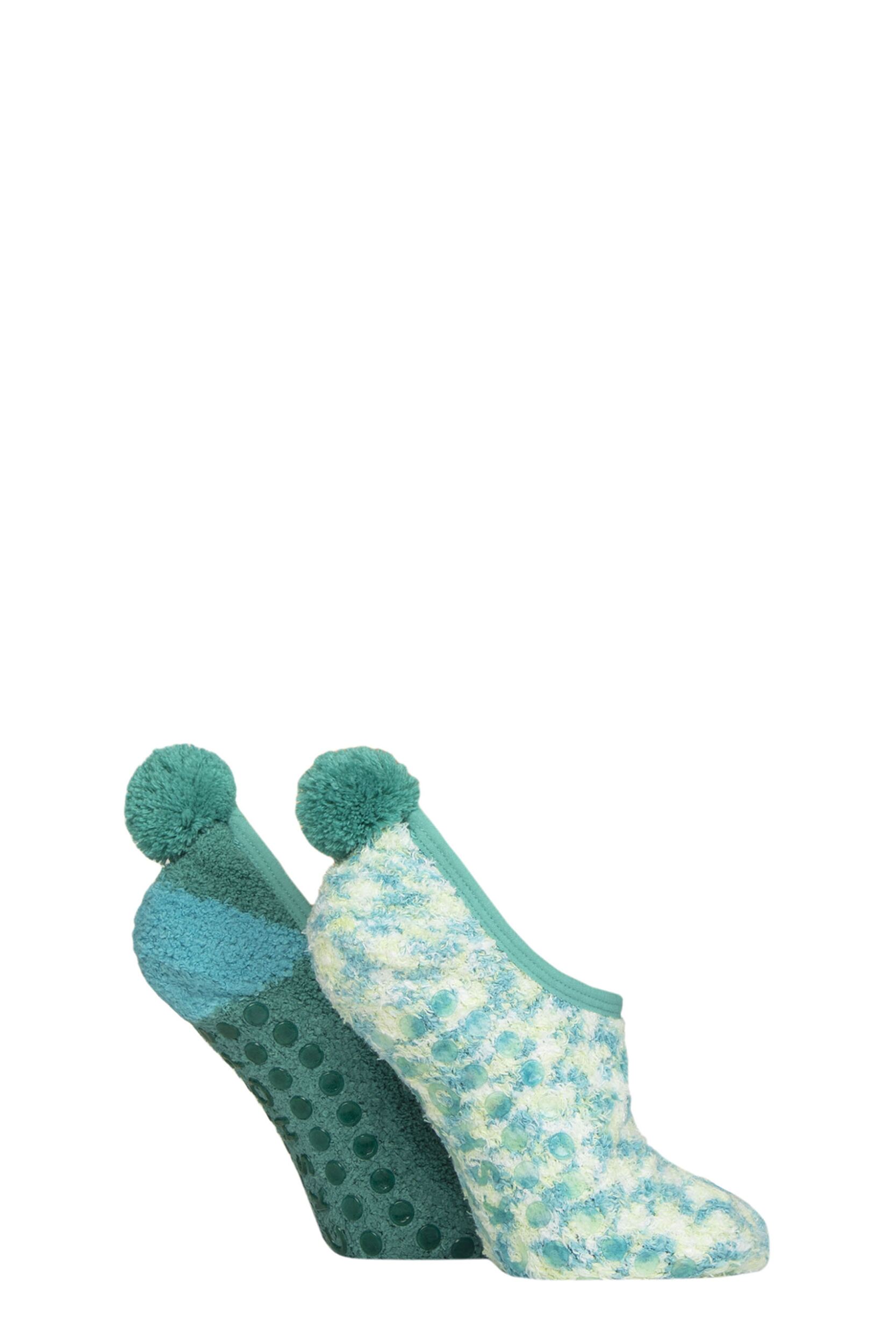 Women's 2 Pair SOCKSHOP Pom Pom Mary Jane Socks Storm 4-8