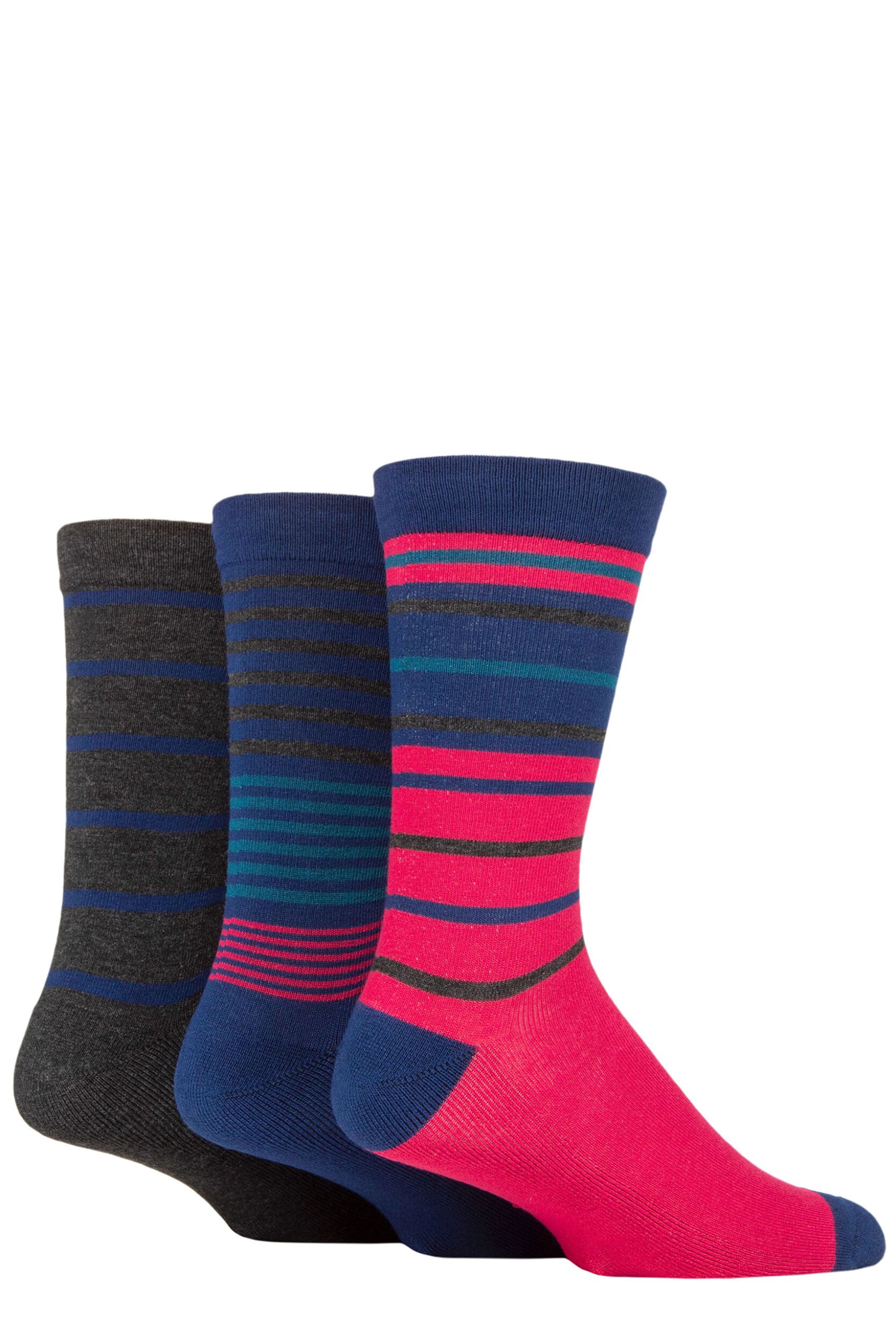 Mens 3 Pair SOCKSHOP Half Cushion Gentle Bamboo Socks Big City 7-11 Mens