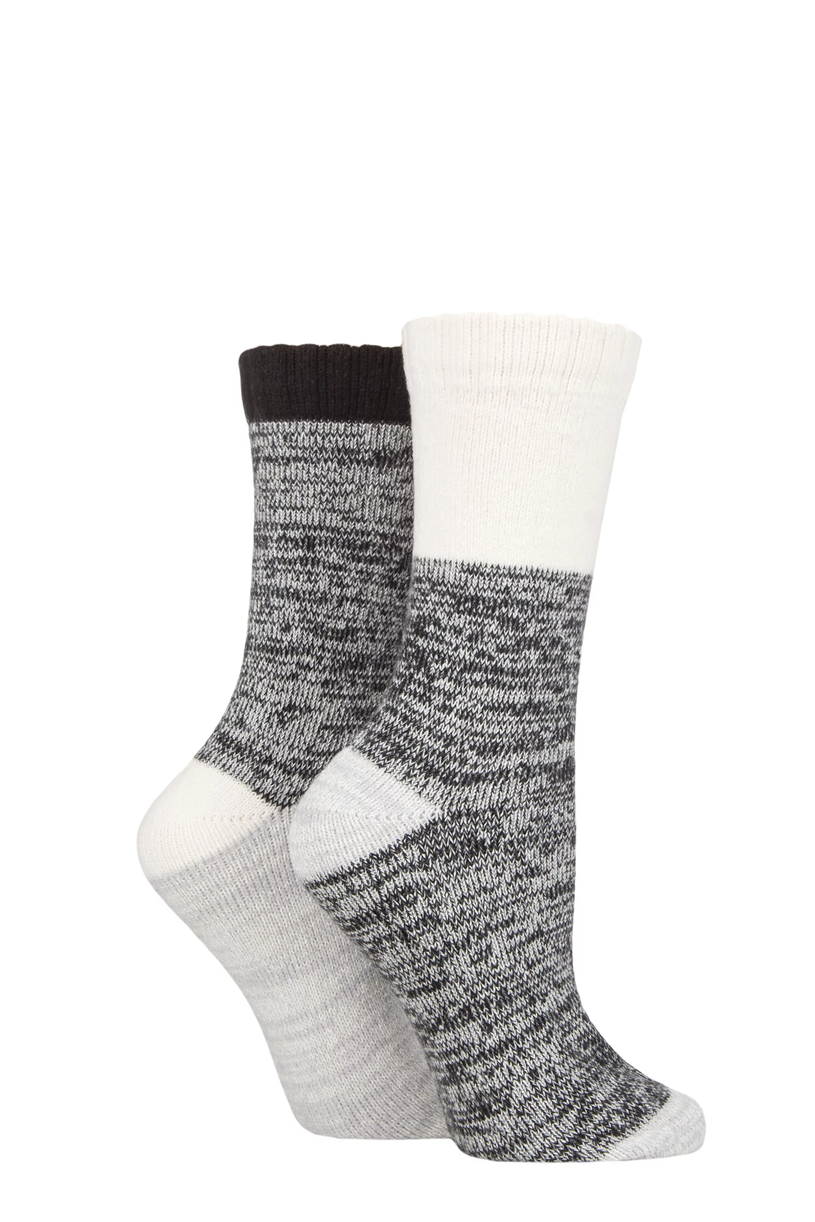 Women's 2 Pair SOCKSHOP Velvet Soft Boot Socks Black 4-8 Ladies