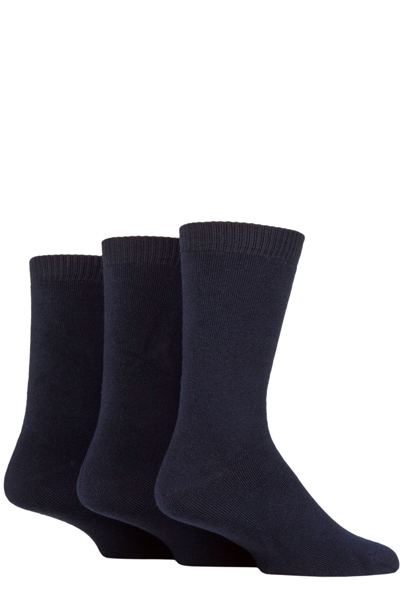 Mens 3 Pair SOCKSHOP Full Cushion Bamboo Boot Socks Navy 7-11 Mens