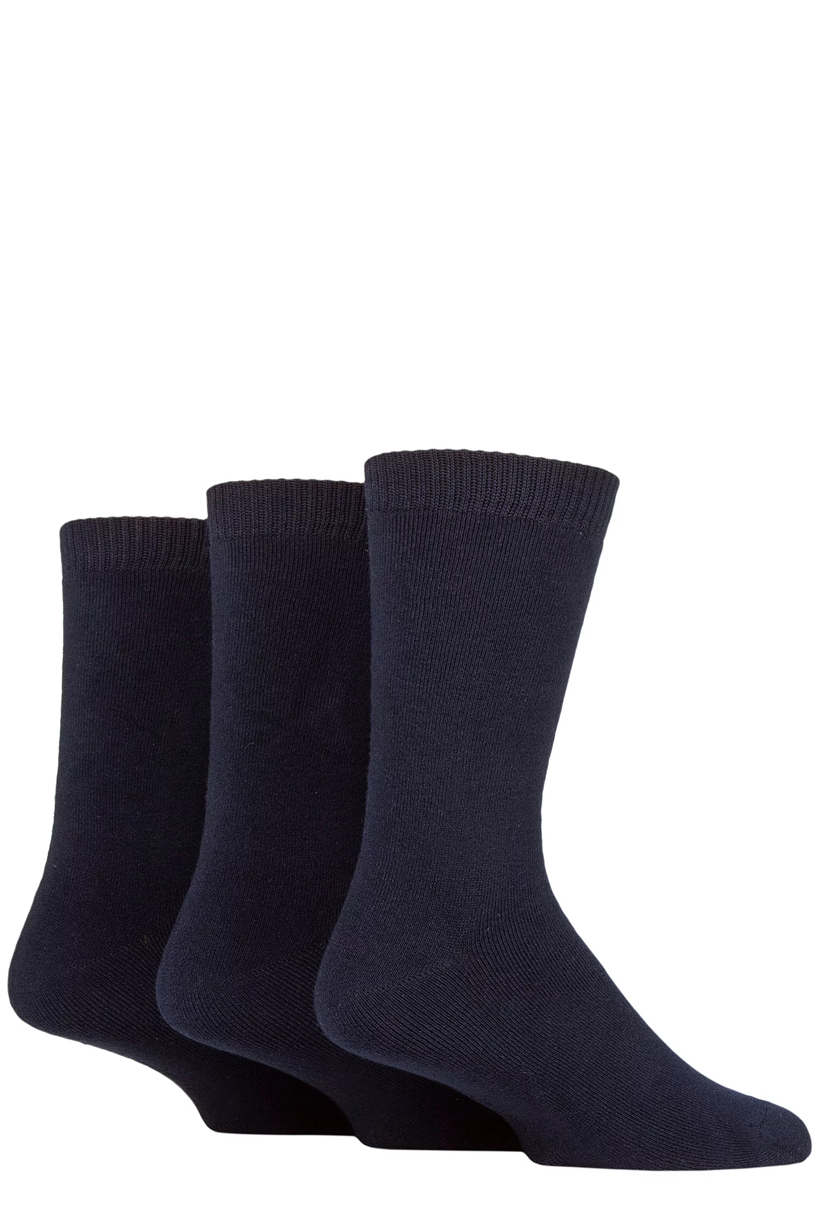 Mens 3 Pair SOCKSHOP Full Cushion Bamboo Boot Socks Navy 7-11 Mens