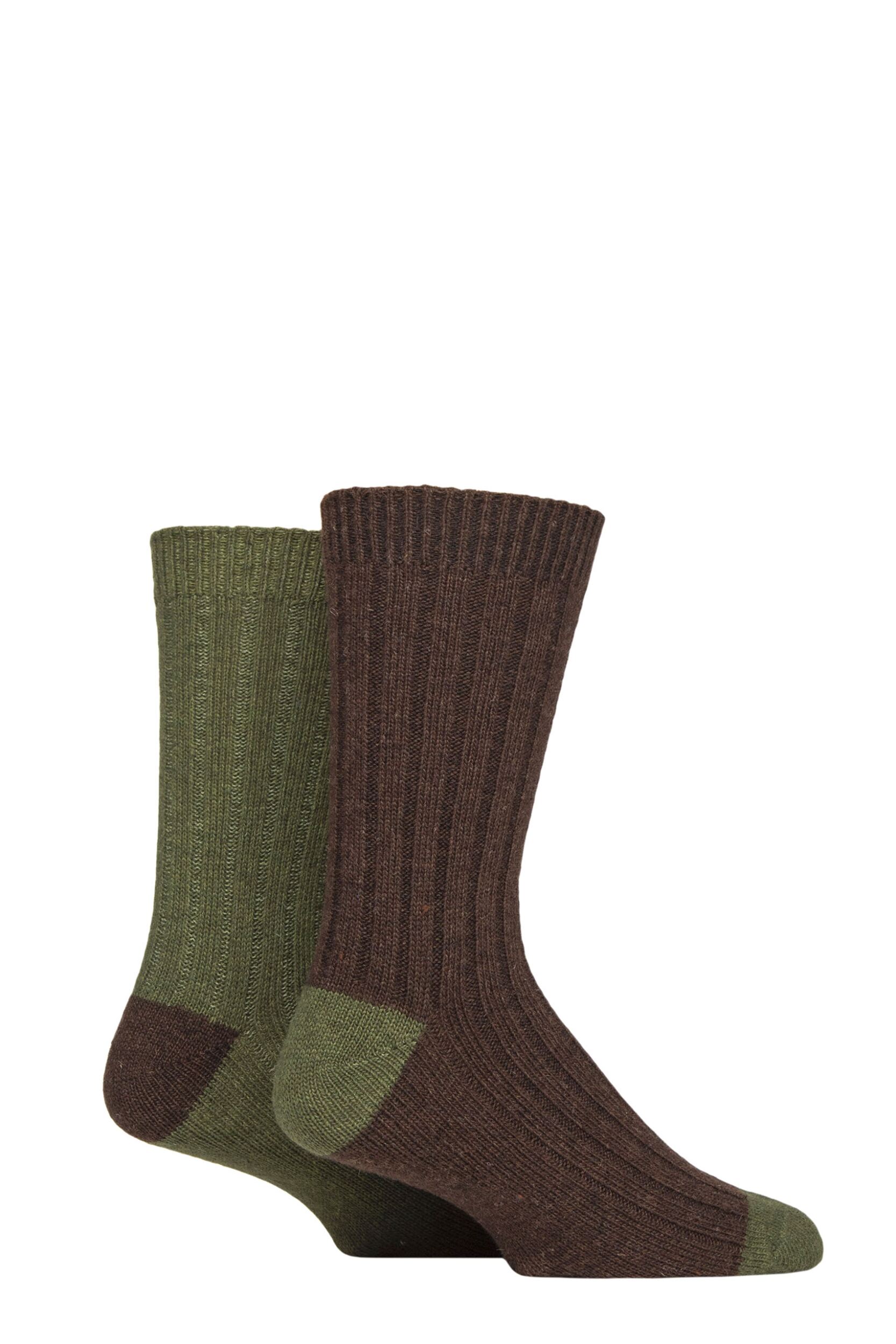 Mens 2 Pair SOCKSHOP Wool Mix Boot Socks Wild Terrain 7-11 Mens